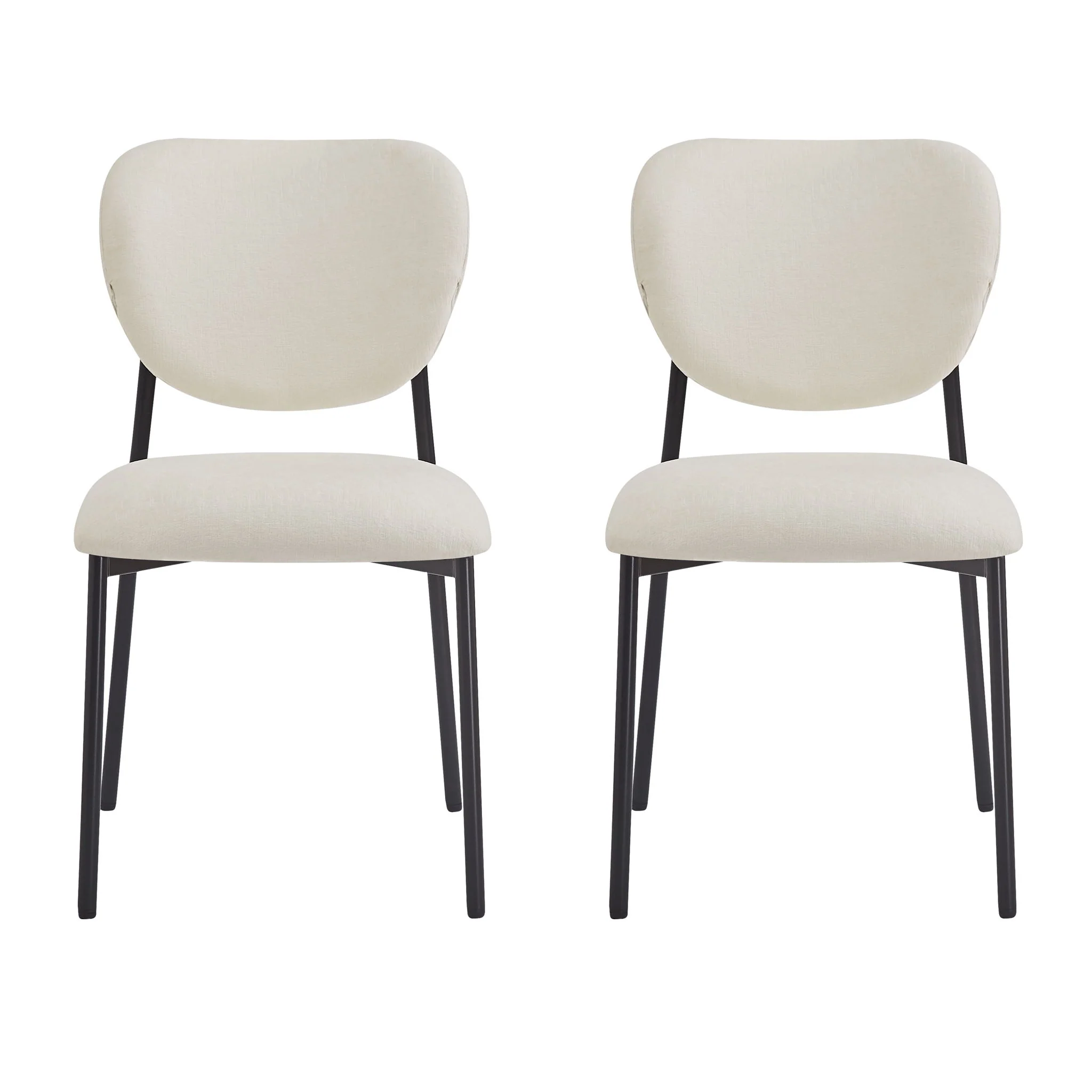 Modern Upholstered Dining Chairs With Metal Legs (Set of 2) - Beige - Image 7