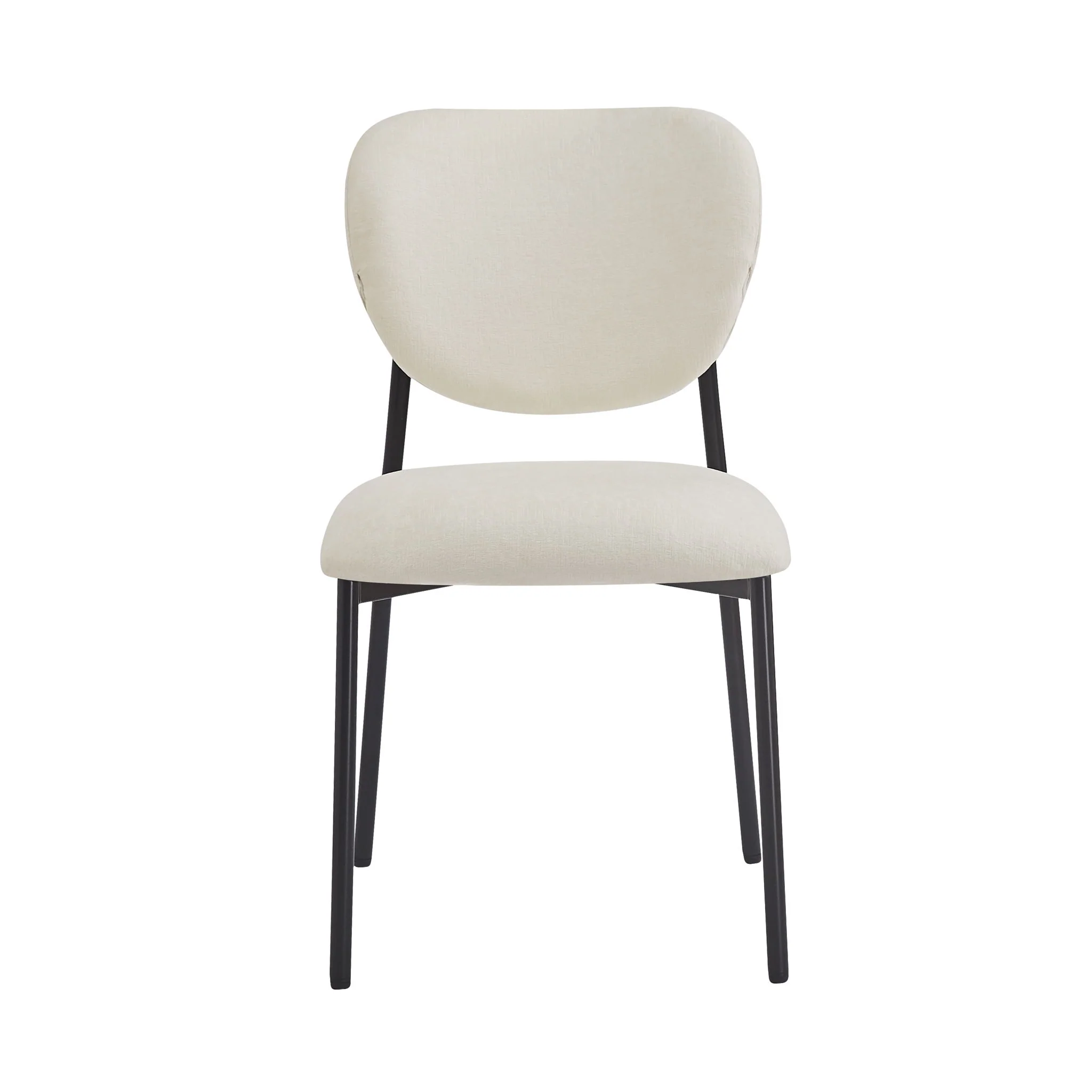 Modern Upholstered Dining Chairs With Metal Legs (Set of 2) - Beige - Image 9