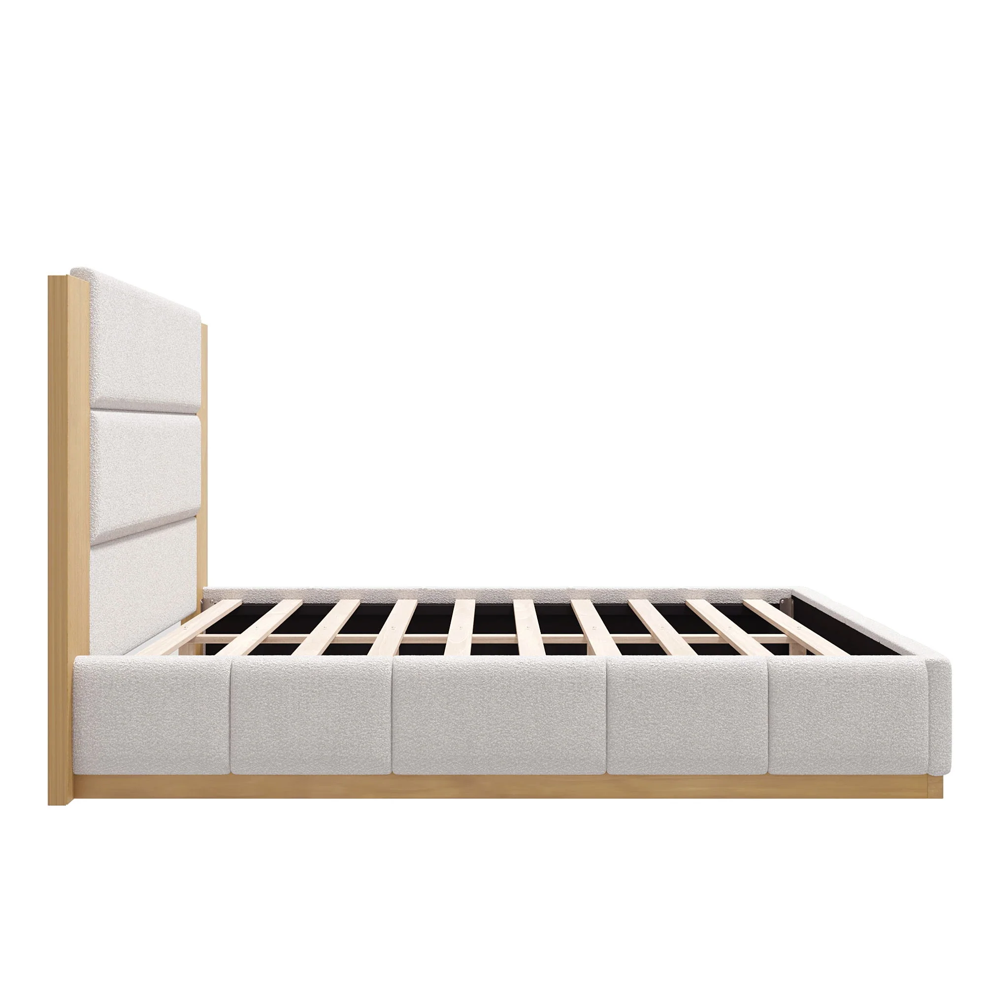 Modern Upholstered Platform Bed With Extended Headboard - Image 22