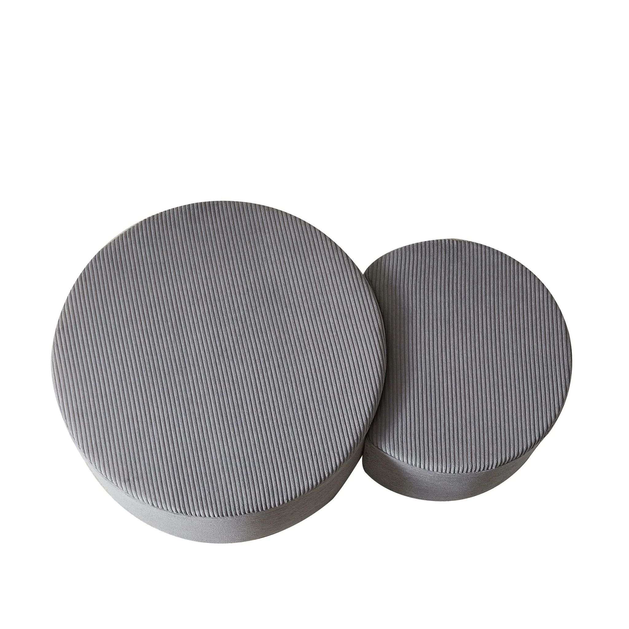 Modern Upholstered Round Coffee Table For Living Room (Set of 2) - Image 10