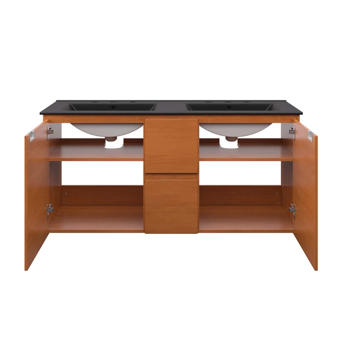 Modern Wall-Mount Bathroom Vanity with Sink — Single and Double Configurations - Image 100