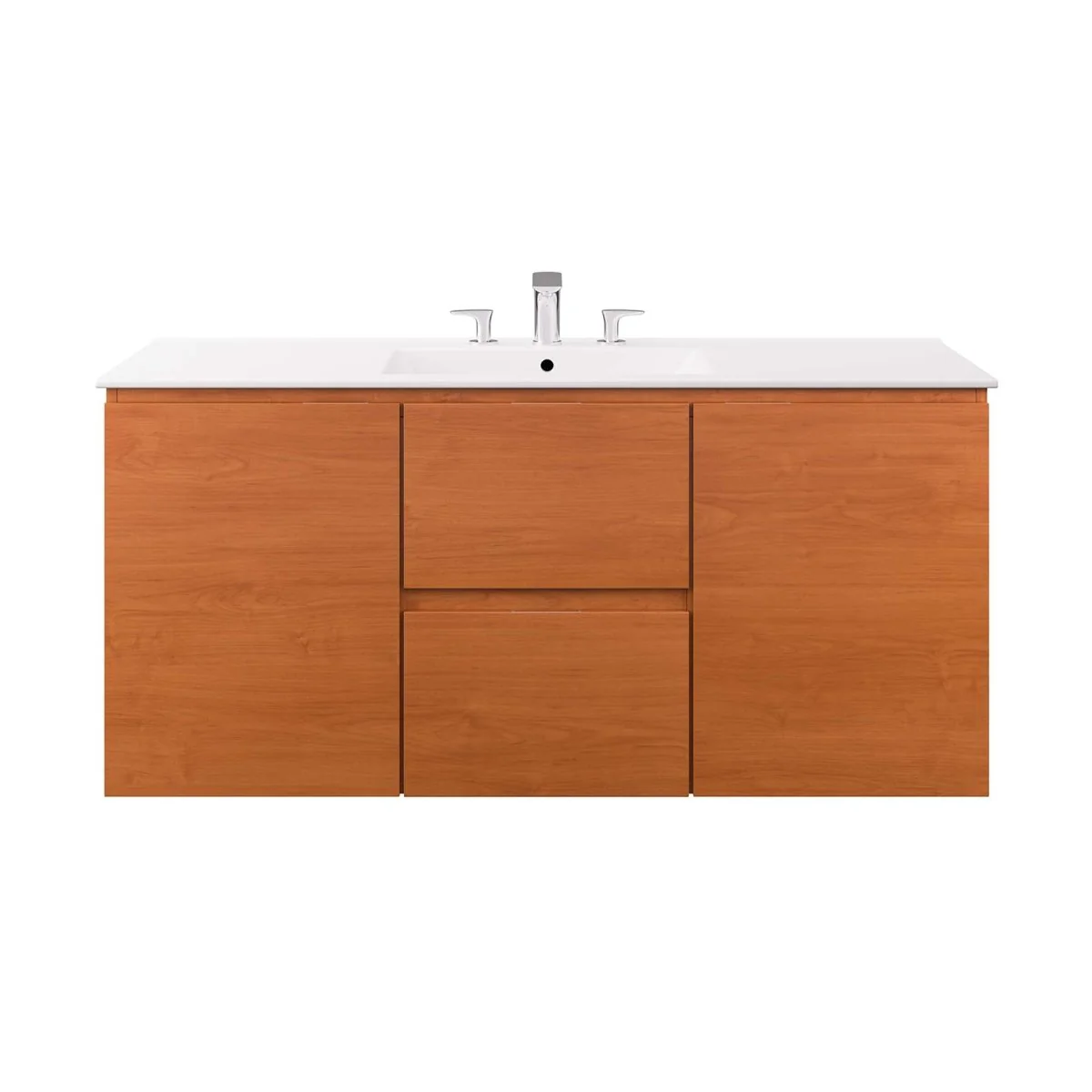 Modern Wall-Mount Bathroom Vanity with Sink — Single and Double Configurations - Image 78