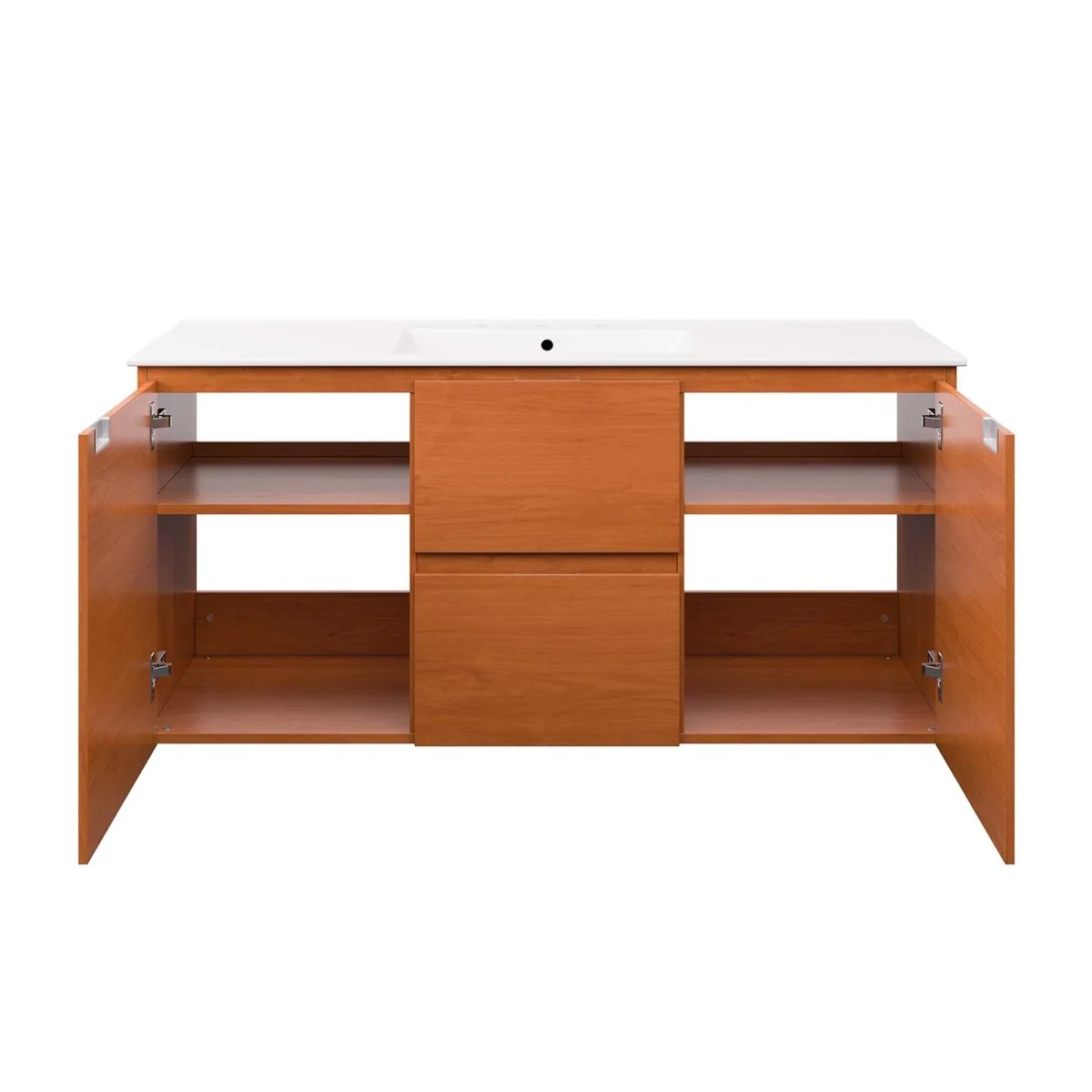 Modern Wall-Mount Bathroom Vanity with Sink — Single and Double Configurations - Image 80