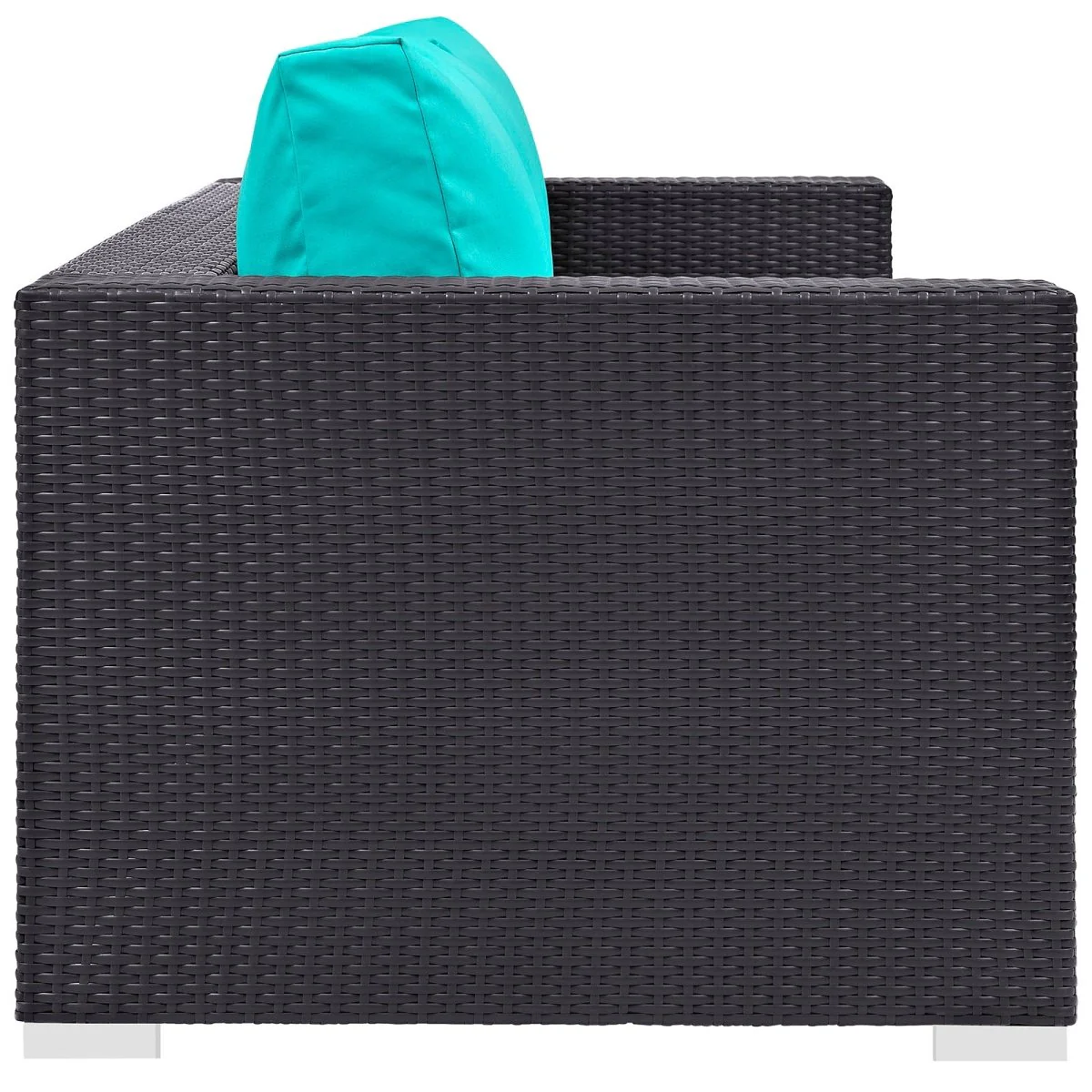 Modern Wicker Rattan Outdoor Sofa with Cushions - Spacious All-Weather Patio Seating - Image 7
