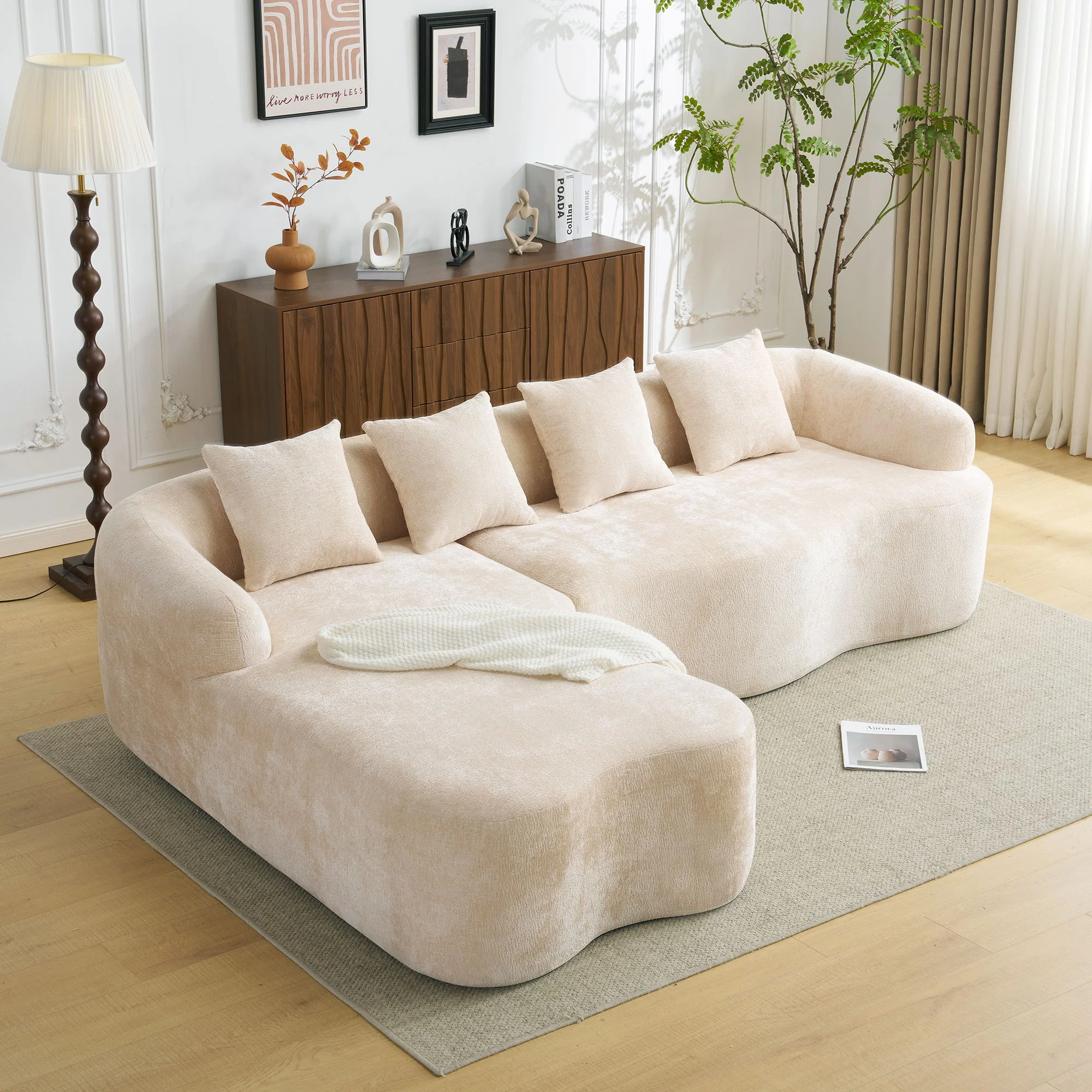Modular L-Shape Sectional Sofa With Curved Chaise - Image 14