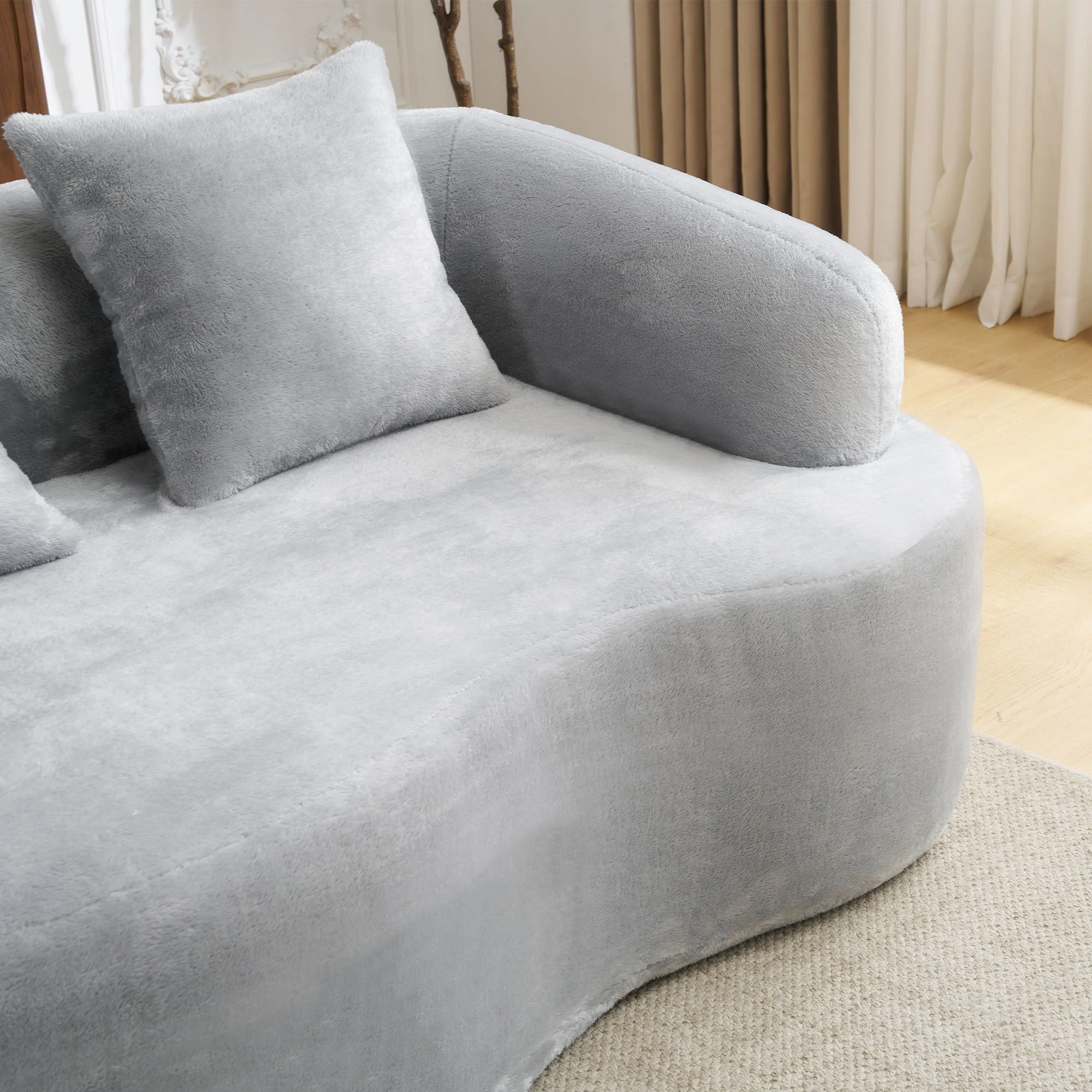Modular L-Shape Sectional Sofa With Curved Chaise - Image 9