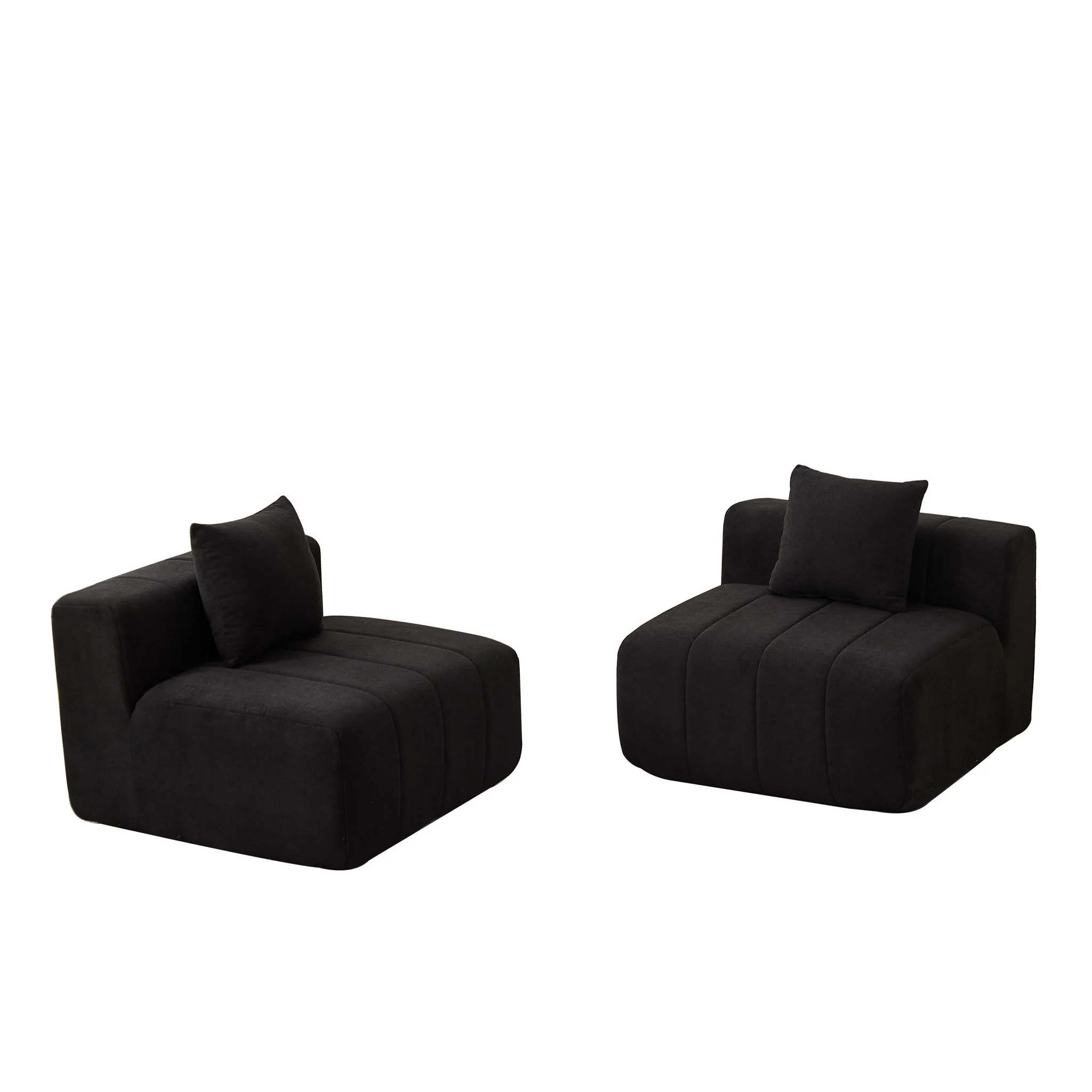 Modular Sectional Sofa With 2 Pillows, Symmetrical Design - Image 2