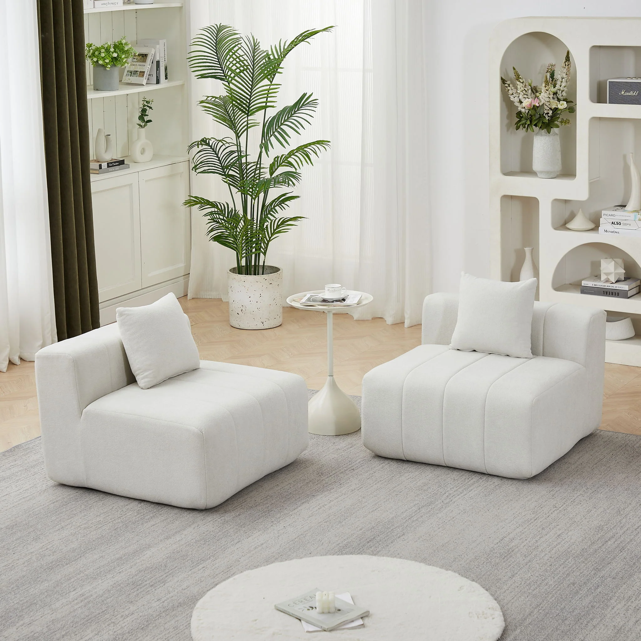 Modular Sectional Sofa With 2 Pillows, Symmetrical Design - Image 20