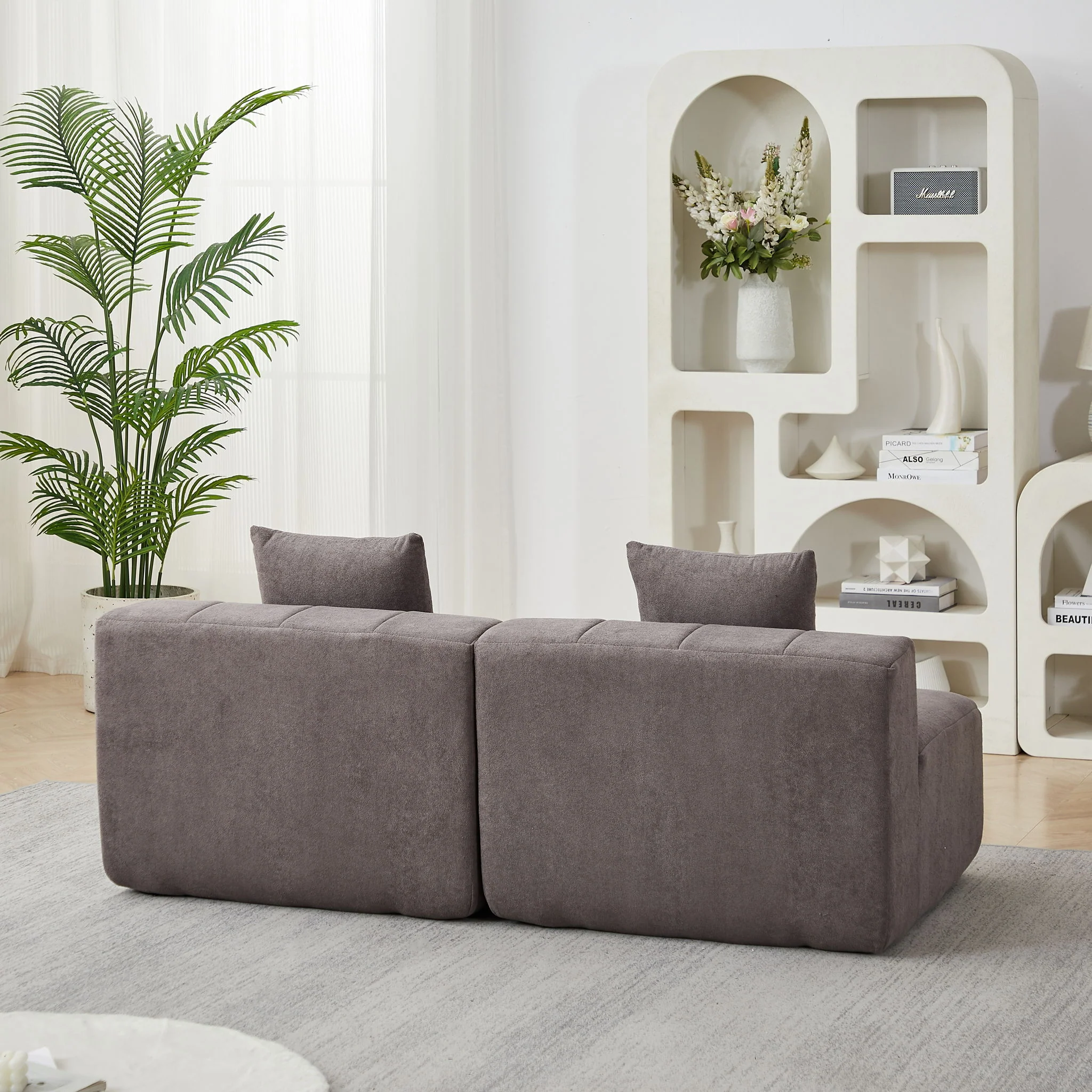 Modular Sectional Sofa With 2 Pillows, Symmetrical Design - Image 24