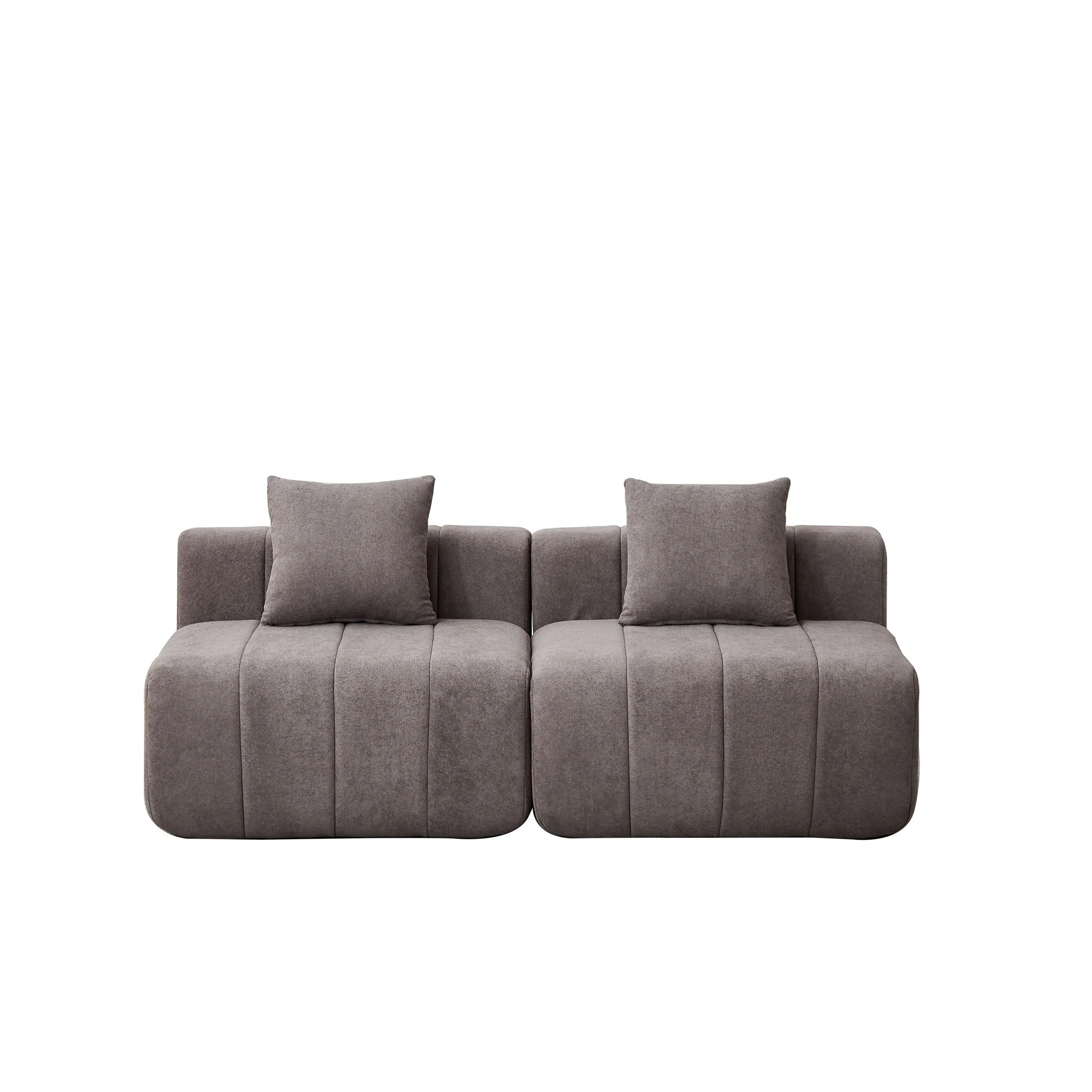 Modular Sectional Sofa With 2 Pillows, Symmetrical Design - Image 4