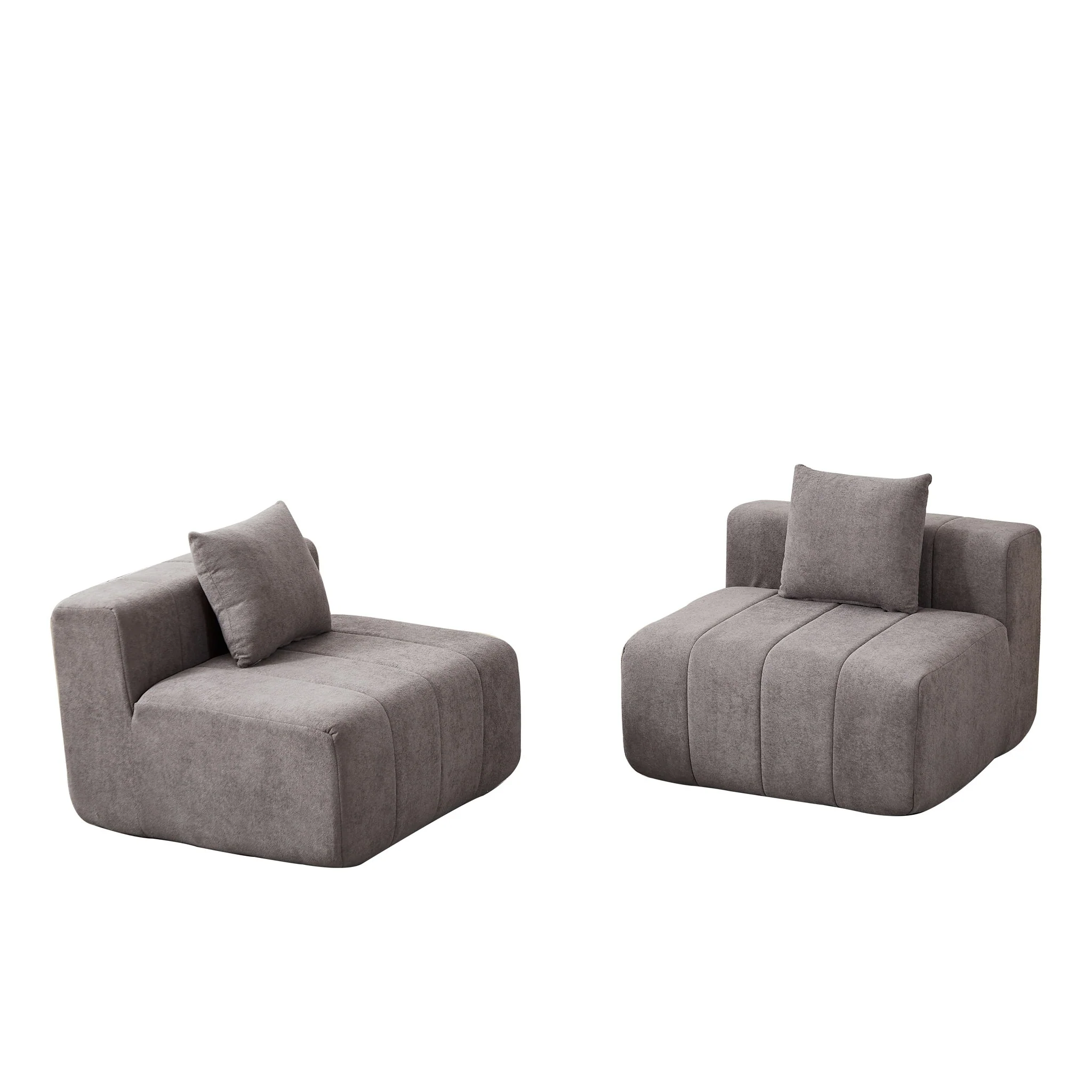 Modular Sectional Sofa With 2 Pillows, Symmetrical Design - Image 7