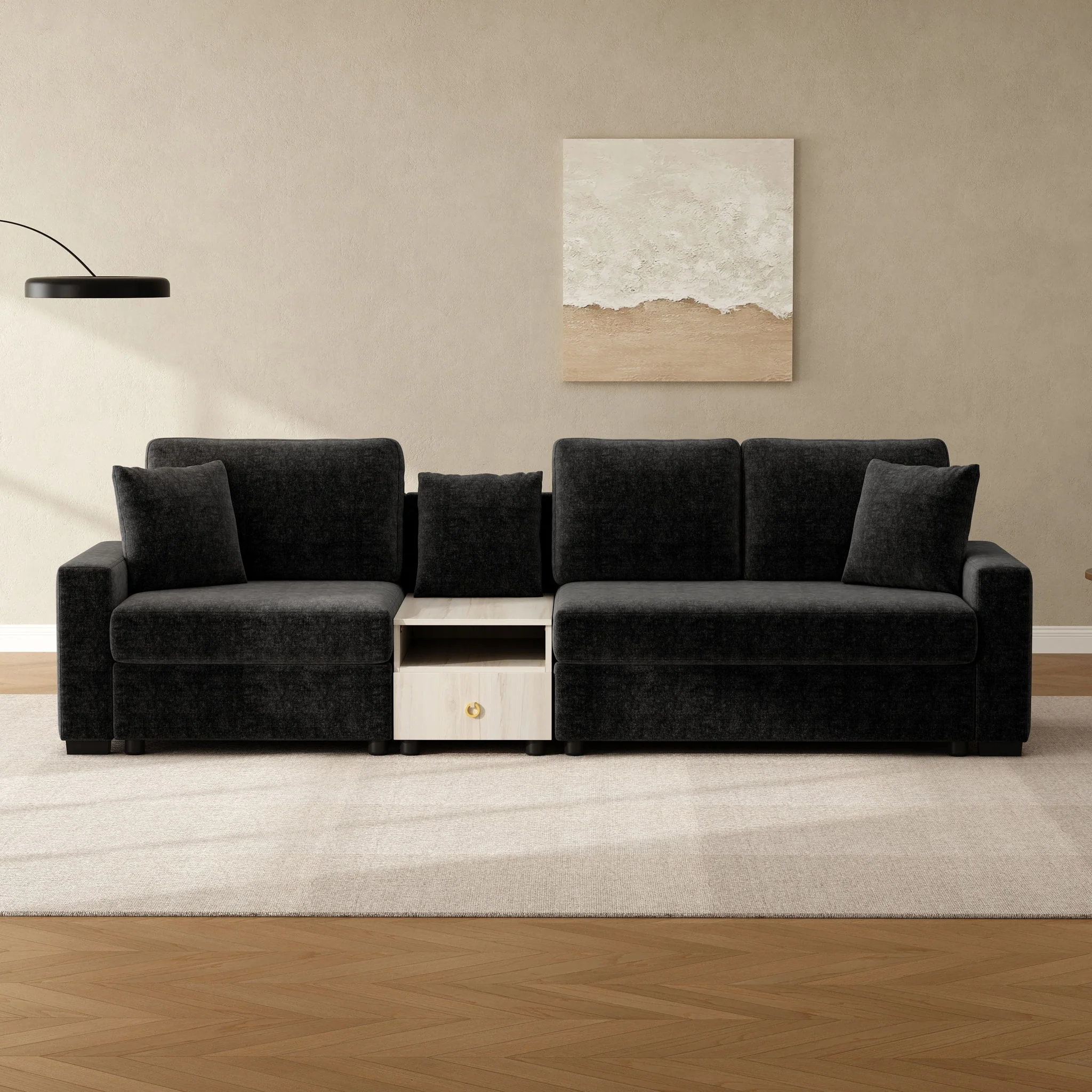 Modular Sofa Couch With Storage Armrest And Center Console - Image 25