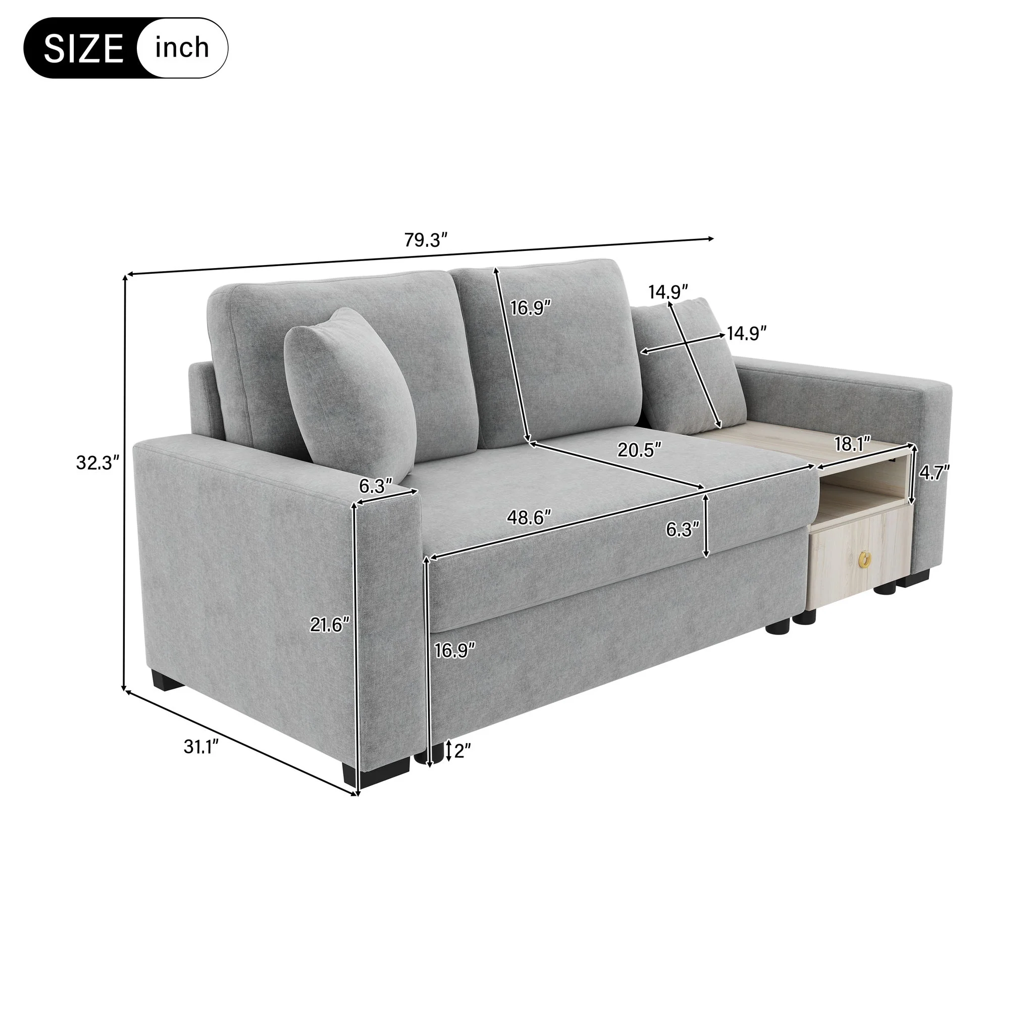 Modular Sofa Couch With Storage Armrest And Center Console - Image 71