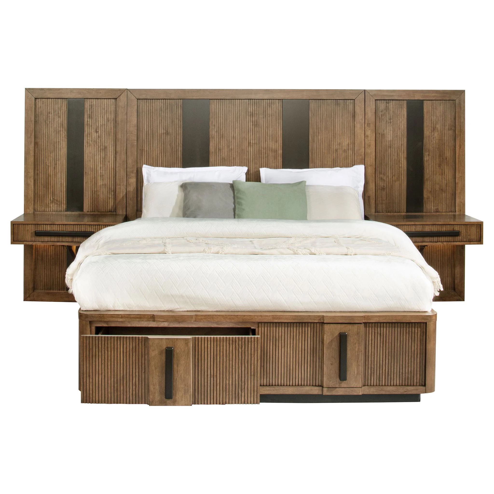 Moraga - Wall Panel Storage Bed With Nightstand Panels - Image 6