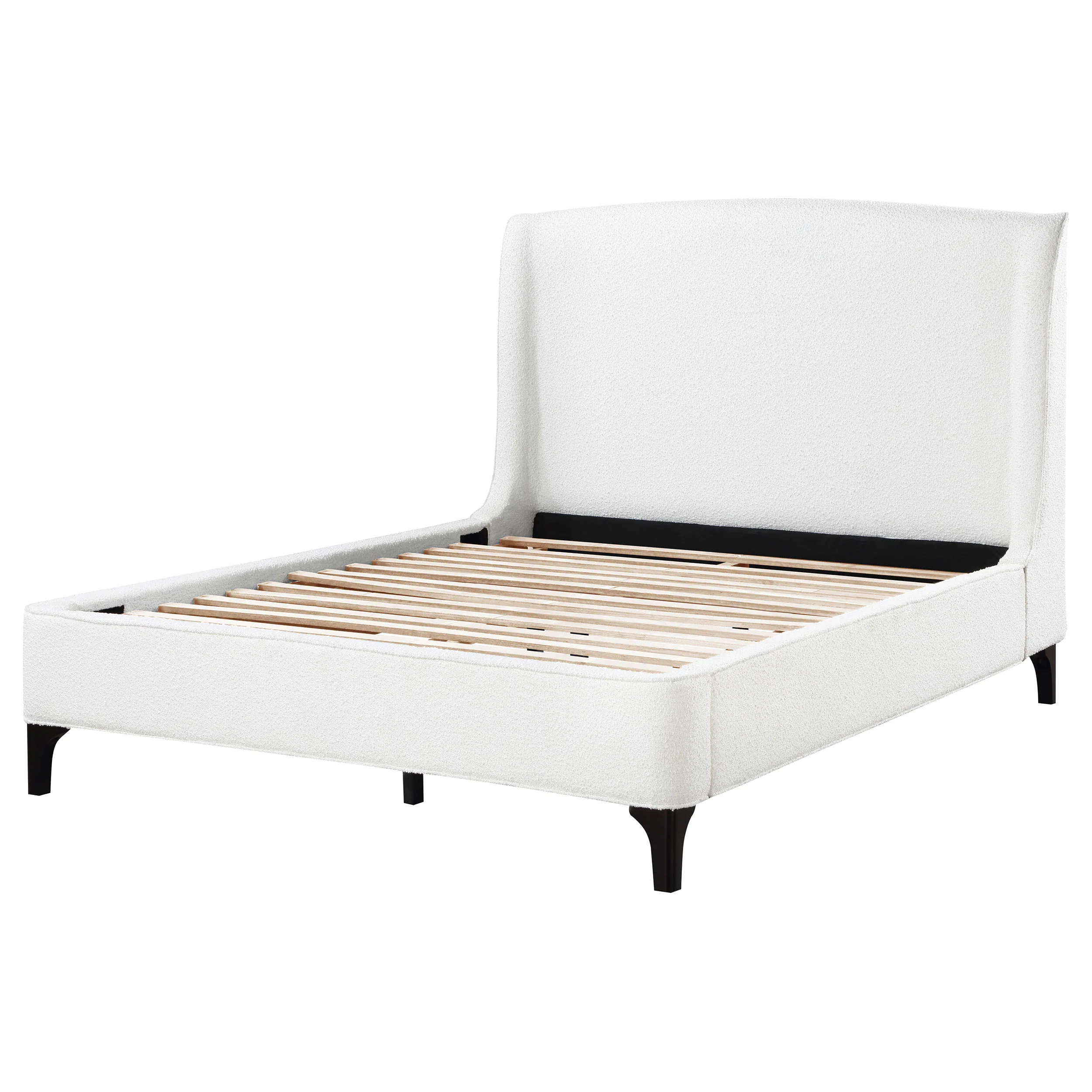 Mosby Upholstered Eastern King Wingback Bed in Snow - Image 2
