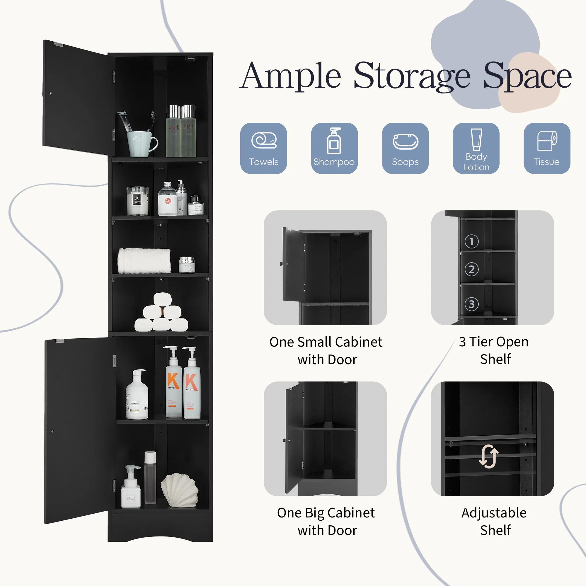 Multi Functional Corner Cabinet With Adjustable Shelves And 2 Doors - Image 16