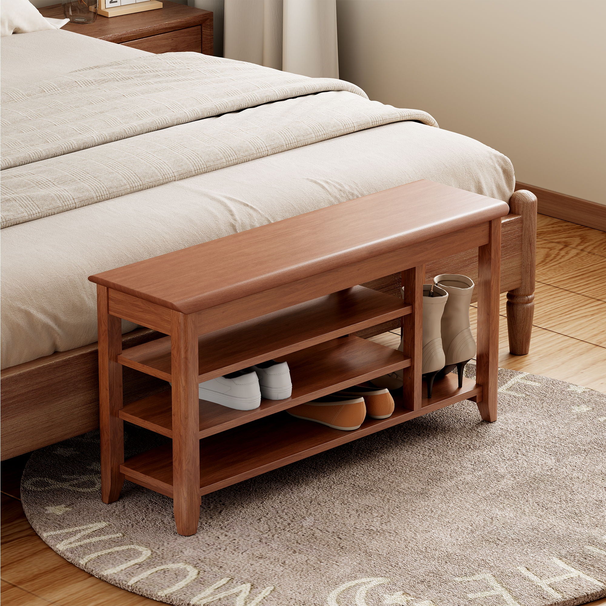 Multi Functional Double Layer Shoe Stool - Image 3