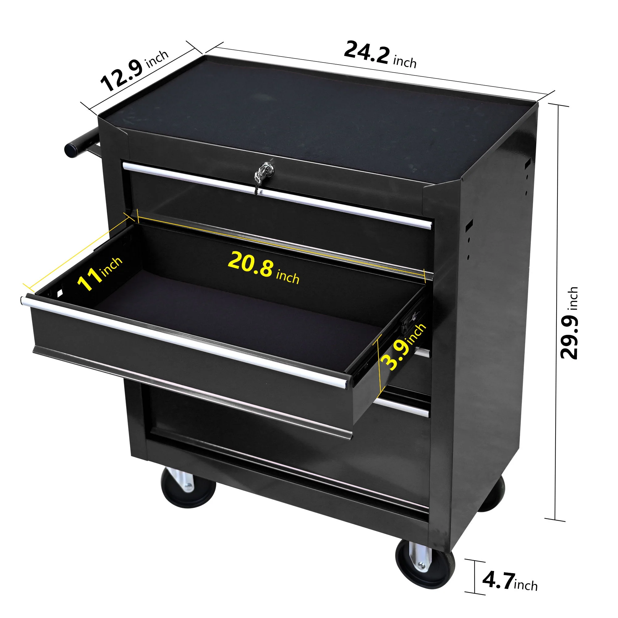 Multifunctional Tool Cart With Wheels And Drawers - Image 37