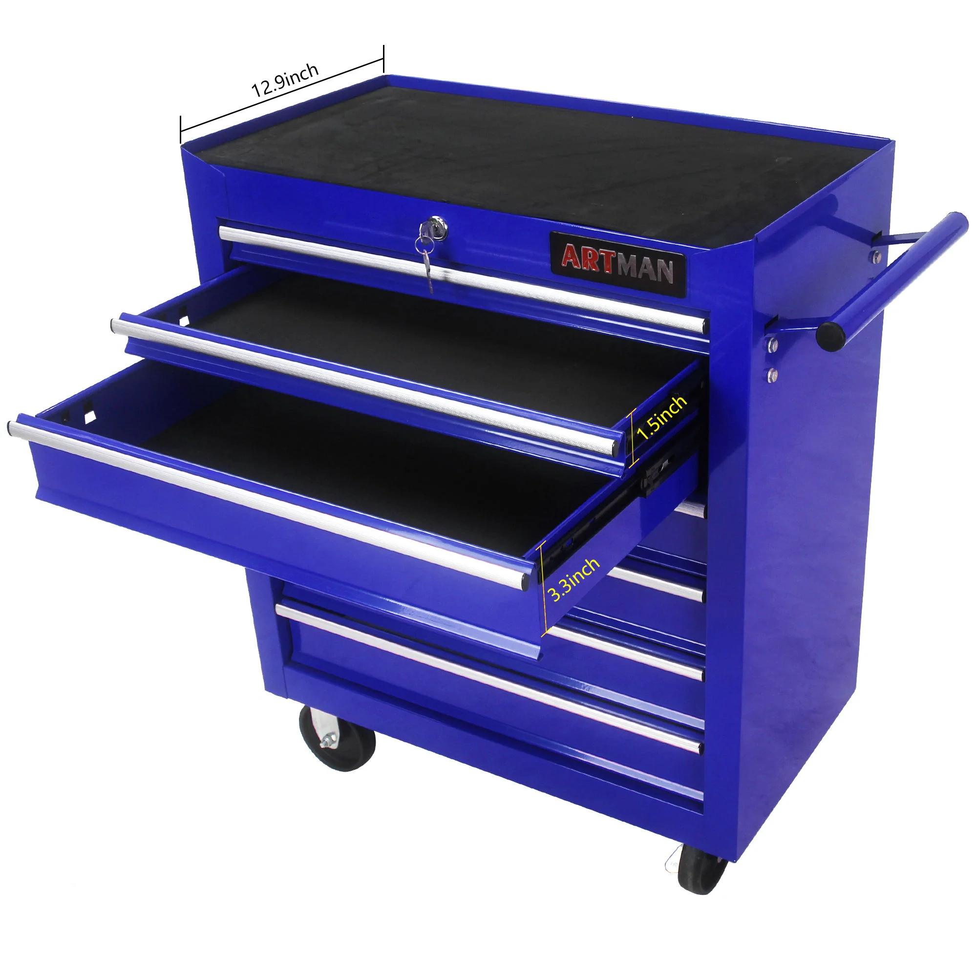 Multifunctional Tool Cart With Wheels And Drawers - Image 57