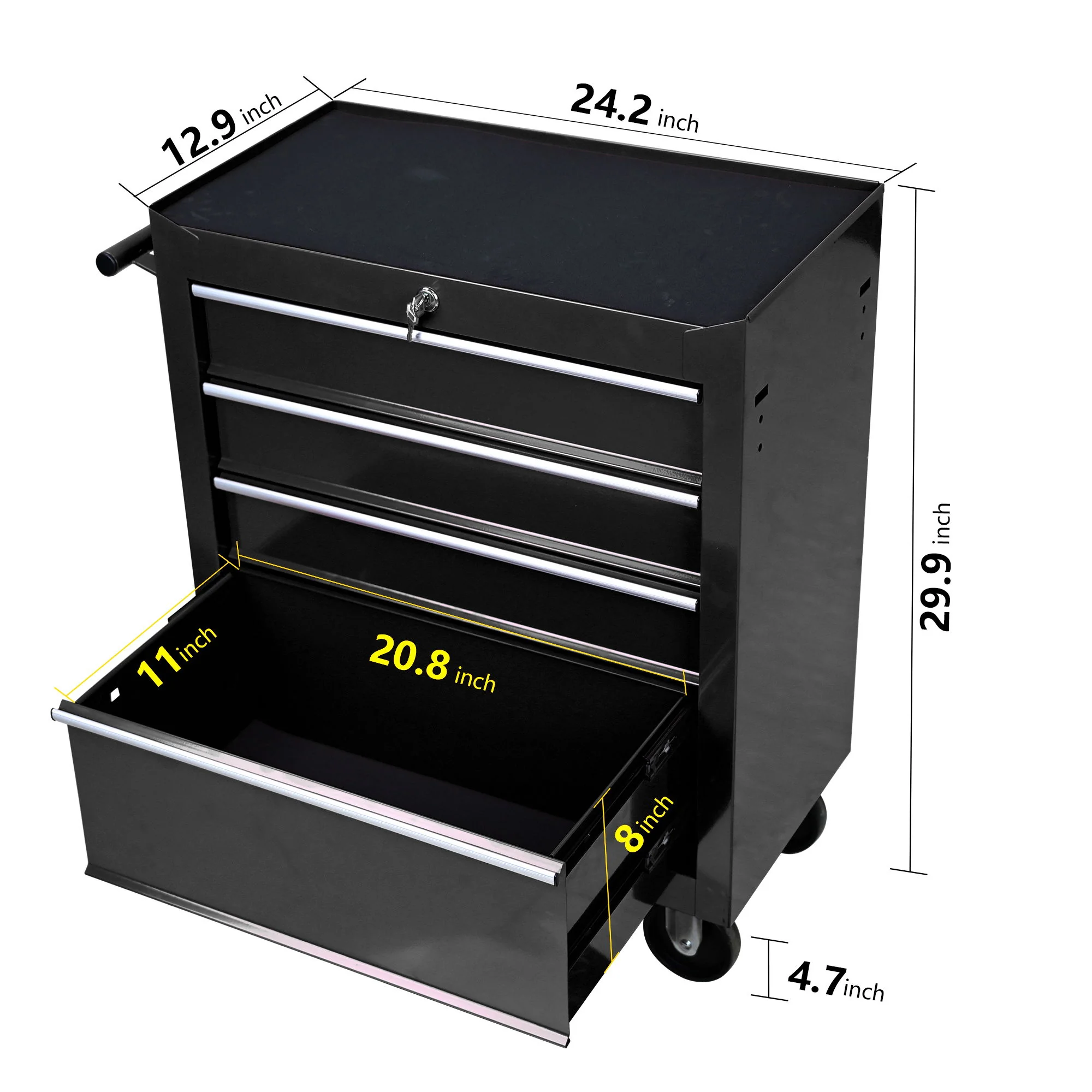 Multifunctional Tool Cart With Wheels And Drawers - Image 73
