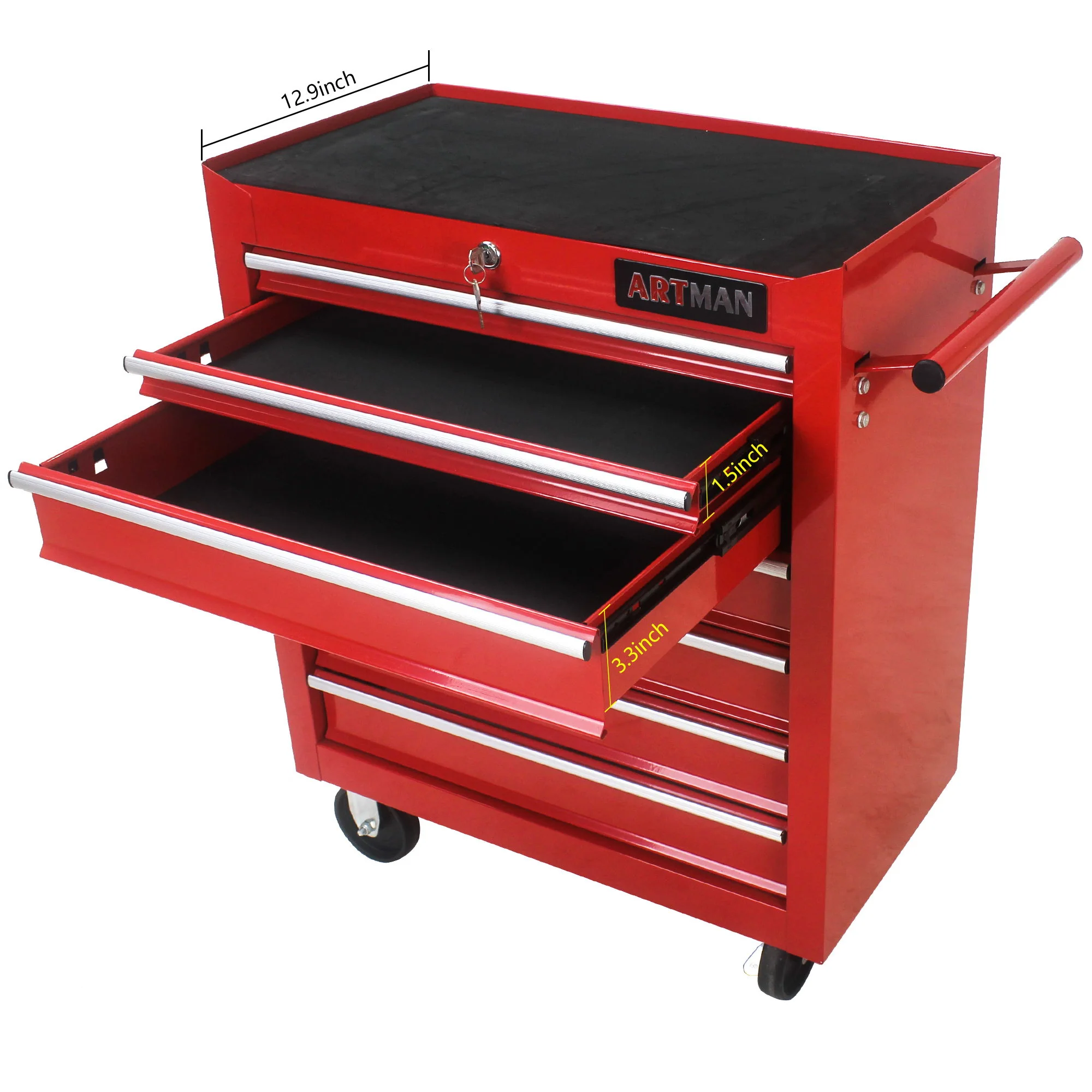 Multifunctional Tool Cart With Wheels And Drawers - Image 84