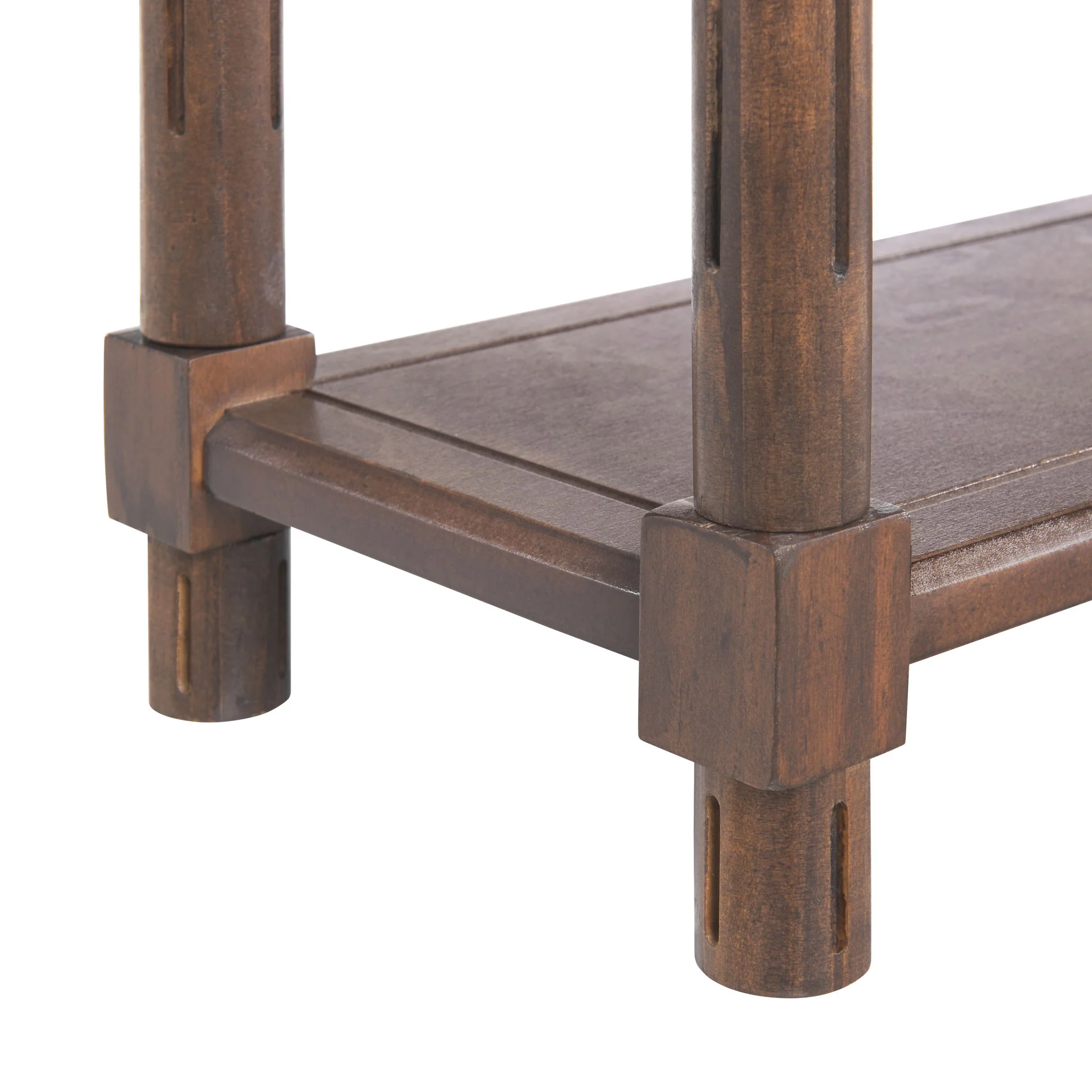 Narrow Side End Tables With Shelf (Set of 2) - Chestnut - Image 6