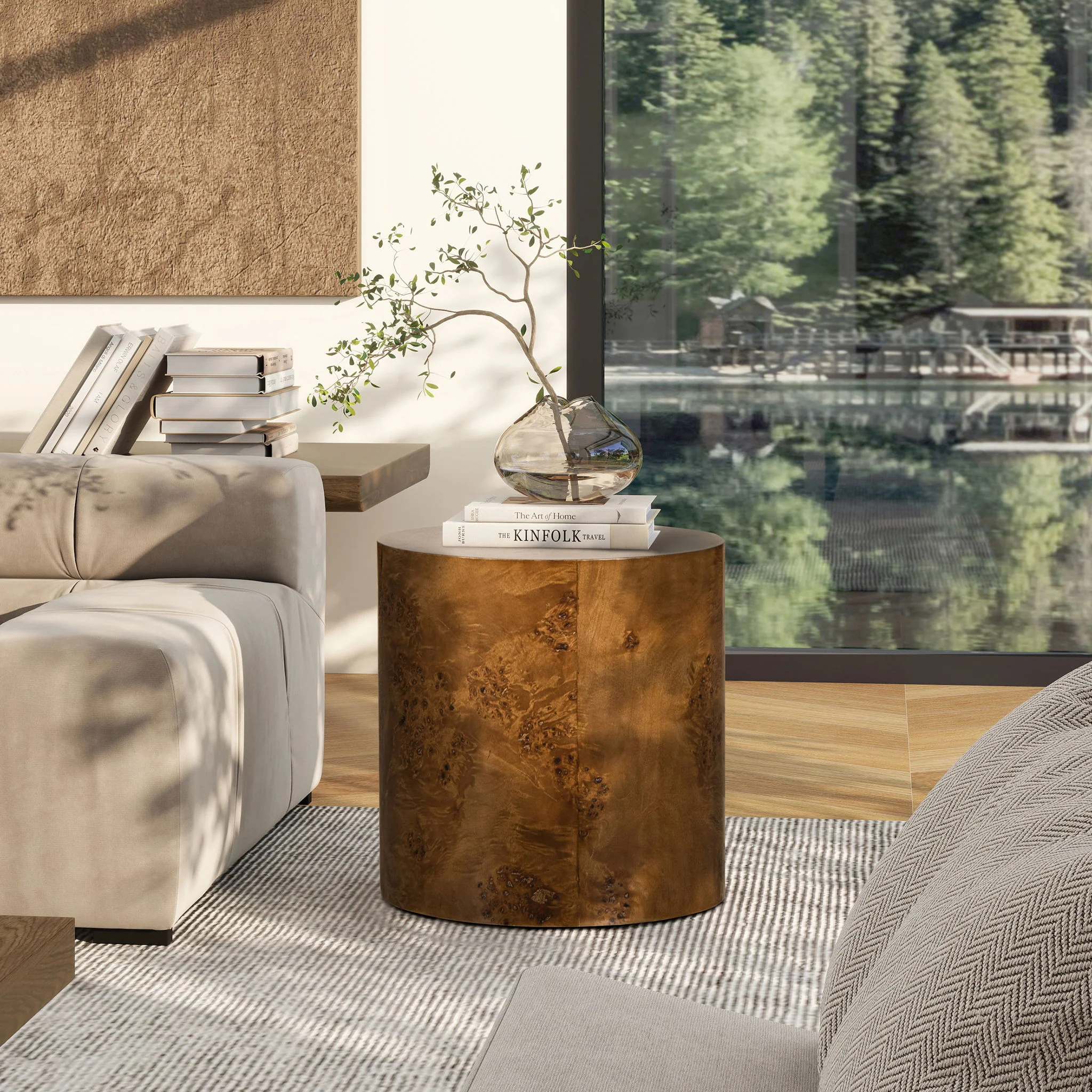 Nebula - Accent Oval Pillar Side Table - Image 3