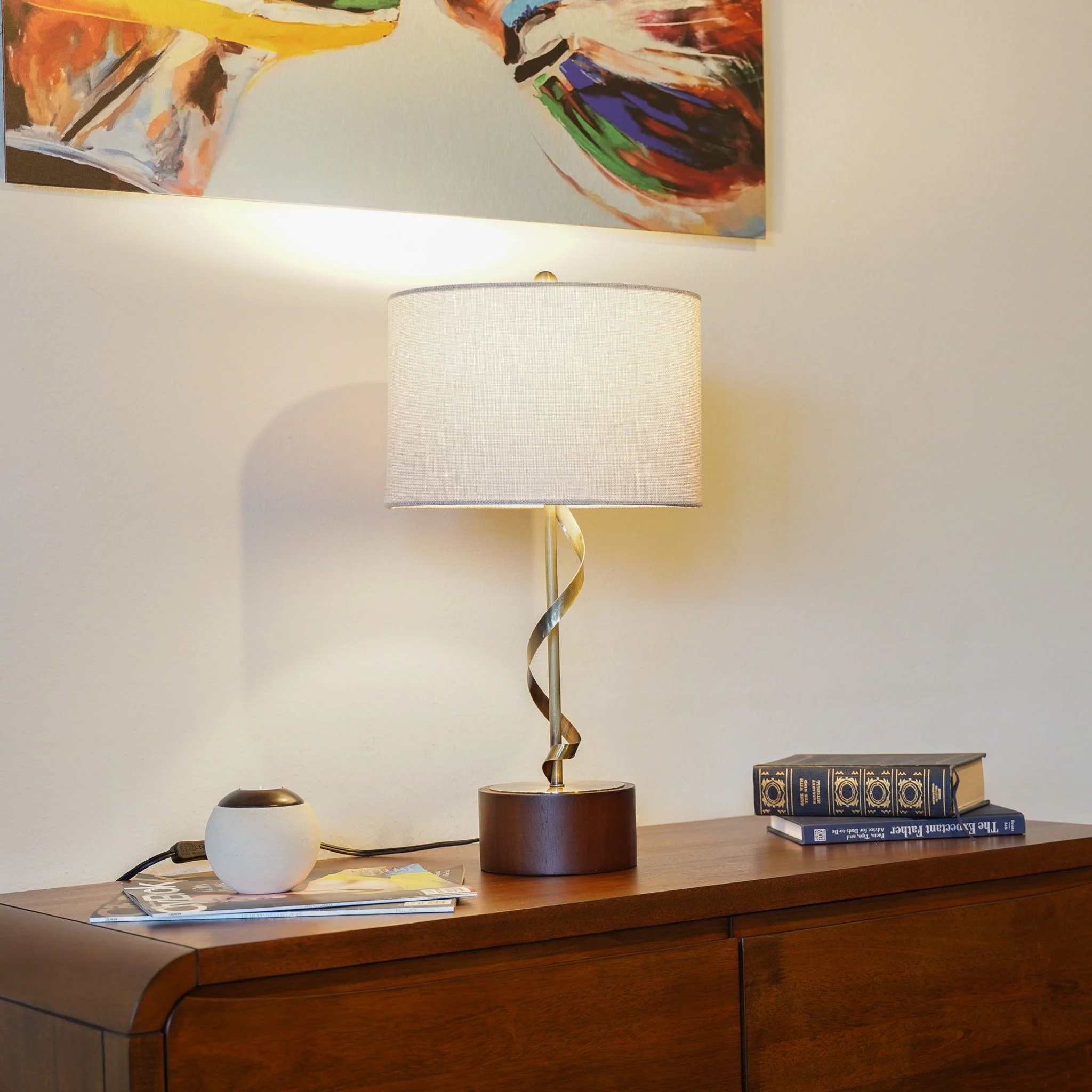 Nightstand Desk Lamp With Twisted Base - White - Image 7