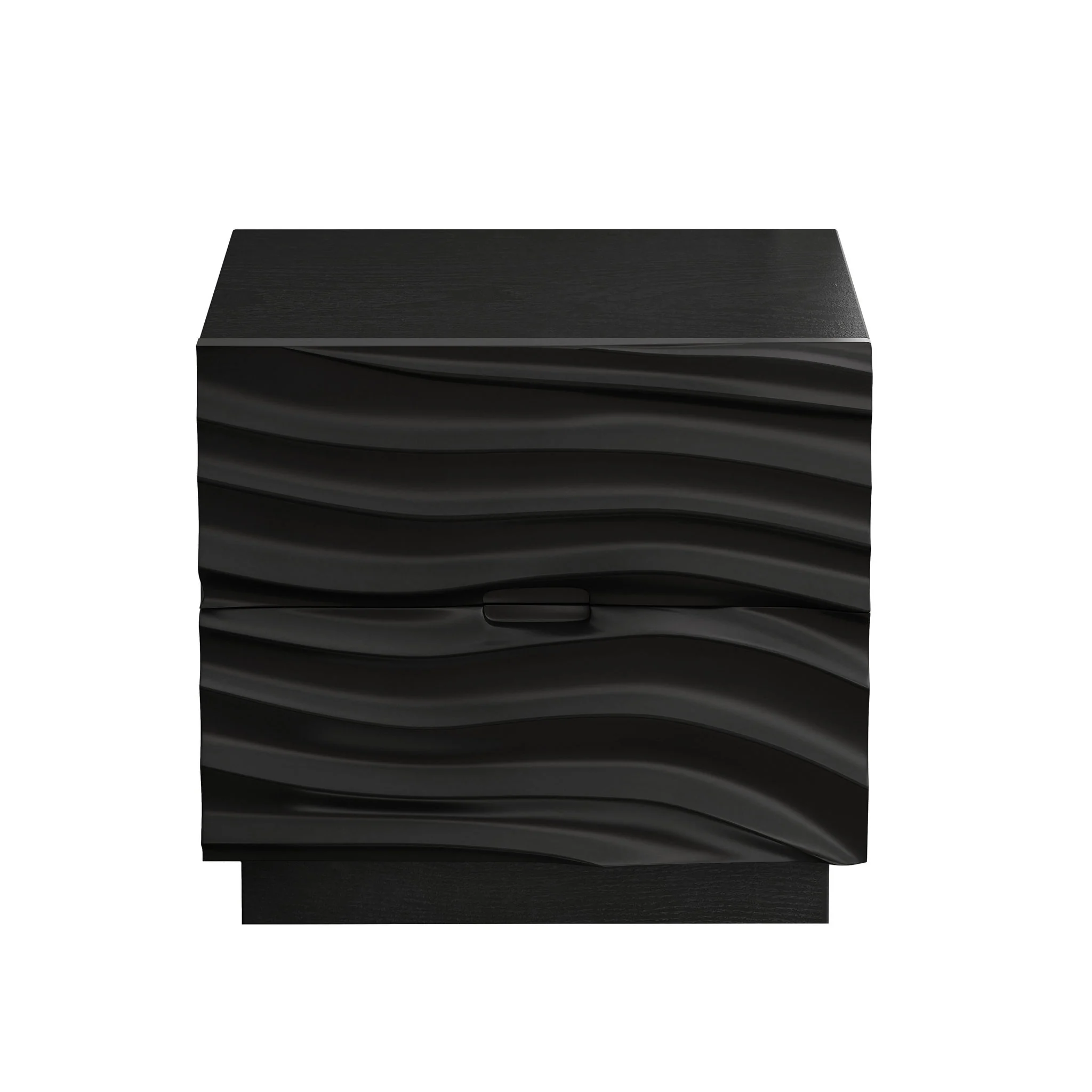 Nightstands, Bedside Table With 2 Drawers (Set of 2) - Black