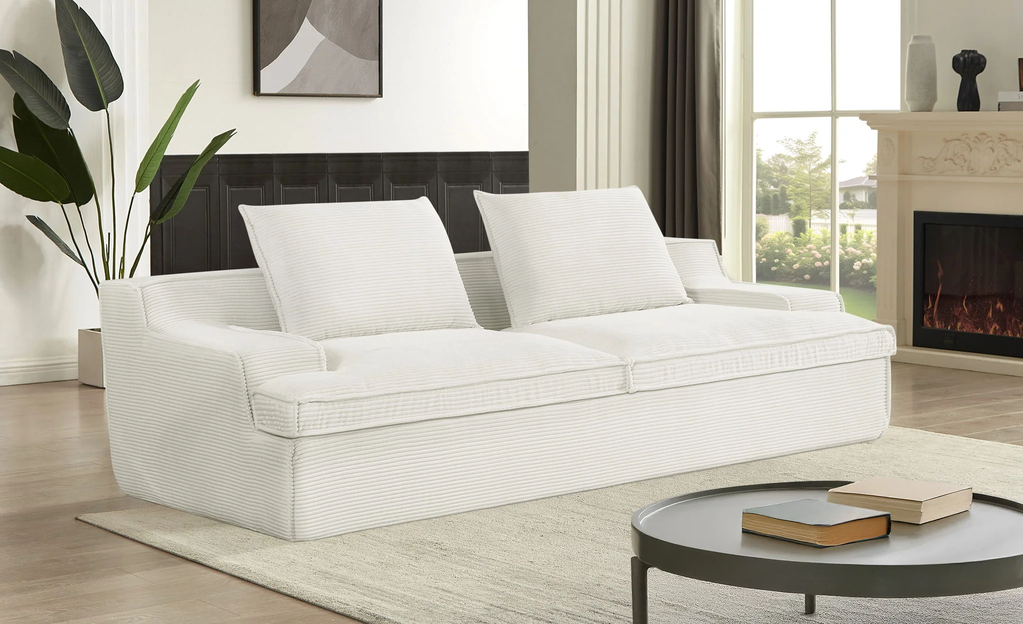Nimbus - Oversized Full Foam 4 Seater Couch For Living Room Upholstered In Soft, Wide Armrests - Image 2