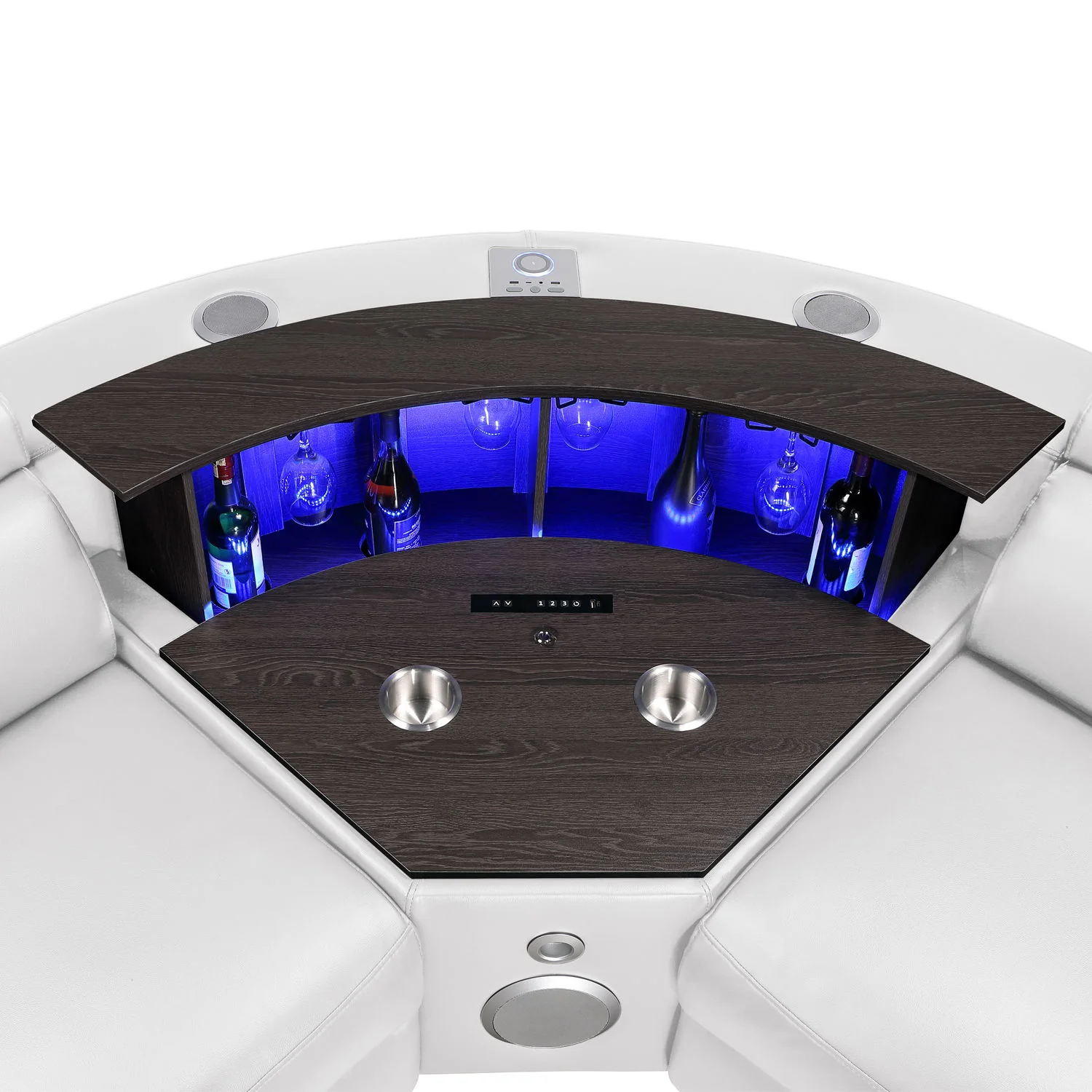 Nova - Sectional With Bluetooth Speaker, LED And Lifting Wine Cabinet - Image 39