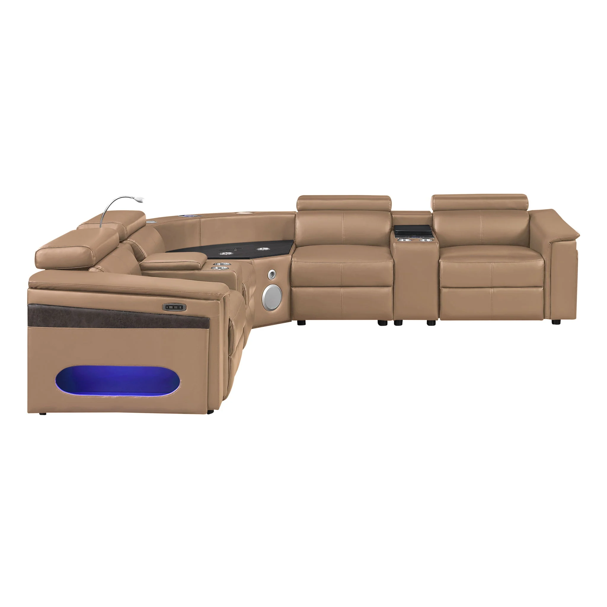 Nova - Sectional With Bluetooth Speaker, LED And Lifting Wine Cabinet - Image 46