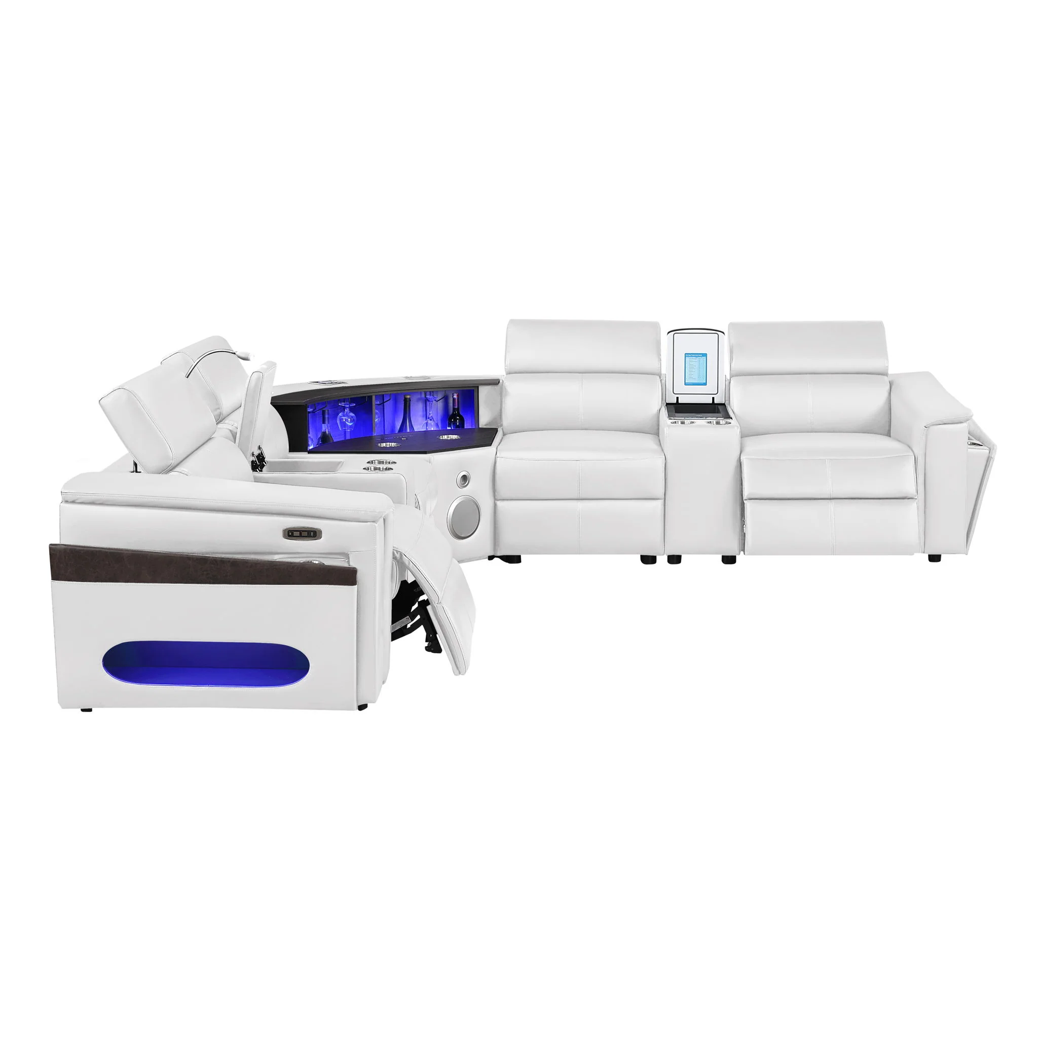 Nova - Sectional With Bluetooth Speaker, LED And Lifting Wine Cabinet - Image 70