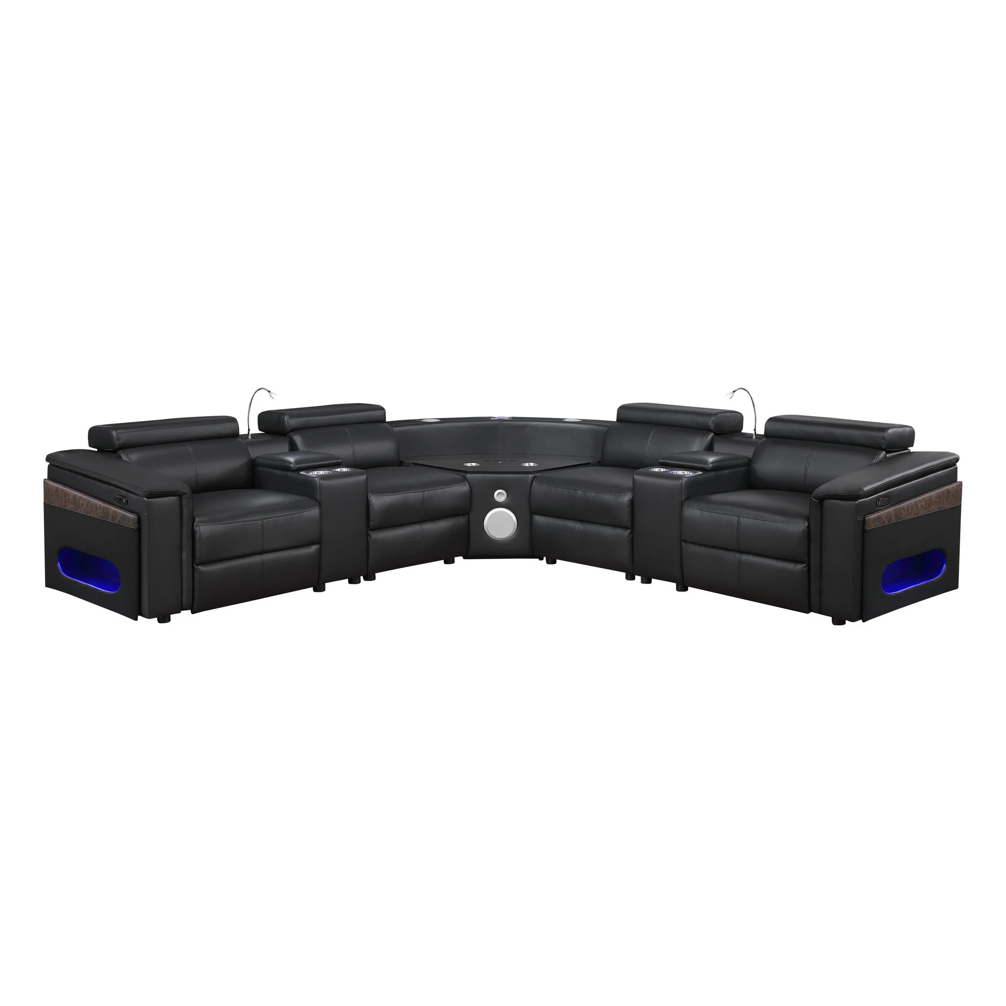 Nova - Sectional With Bluetooth Speaker, LED And Lifting Wine Cabinet - Image 75