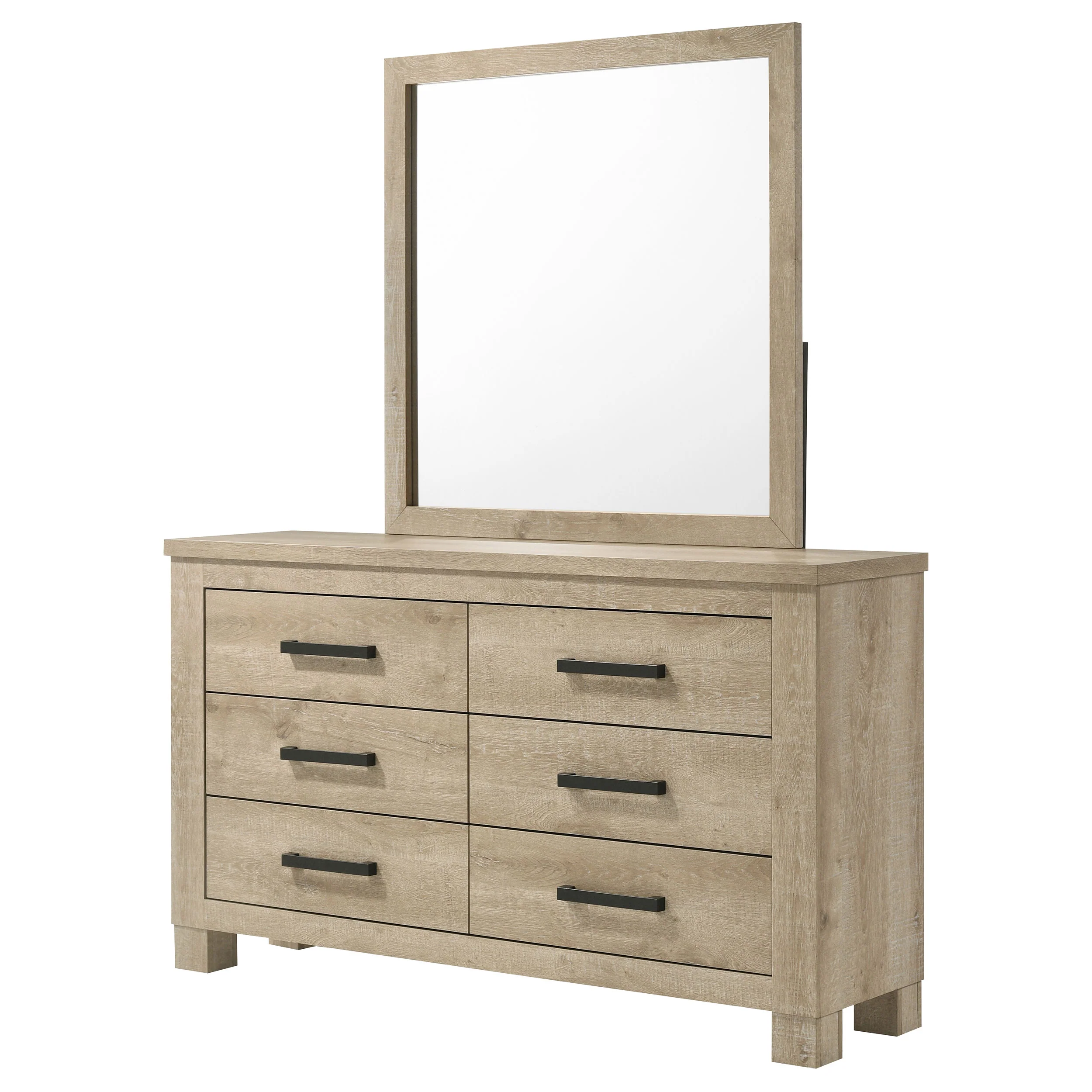 Oakglen 6-Drawer Dresser and Mirror in Weathered Oak - Image 2