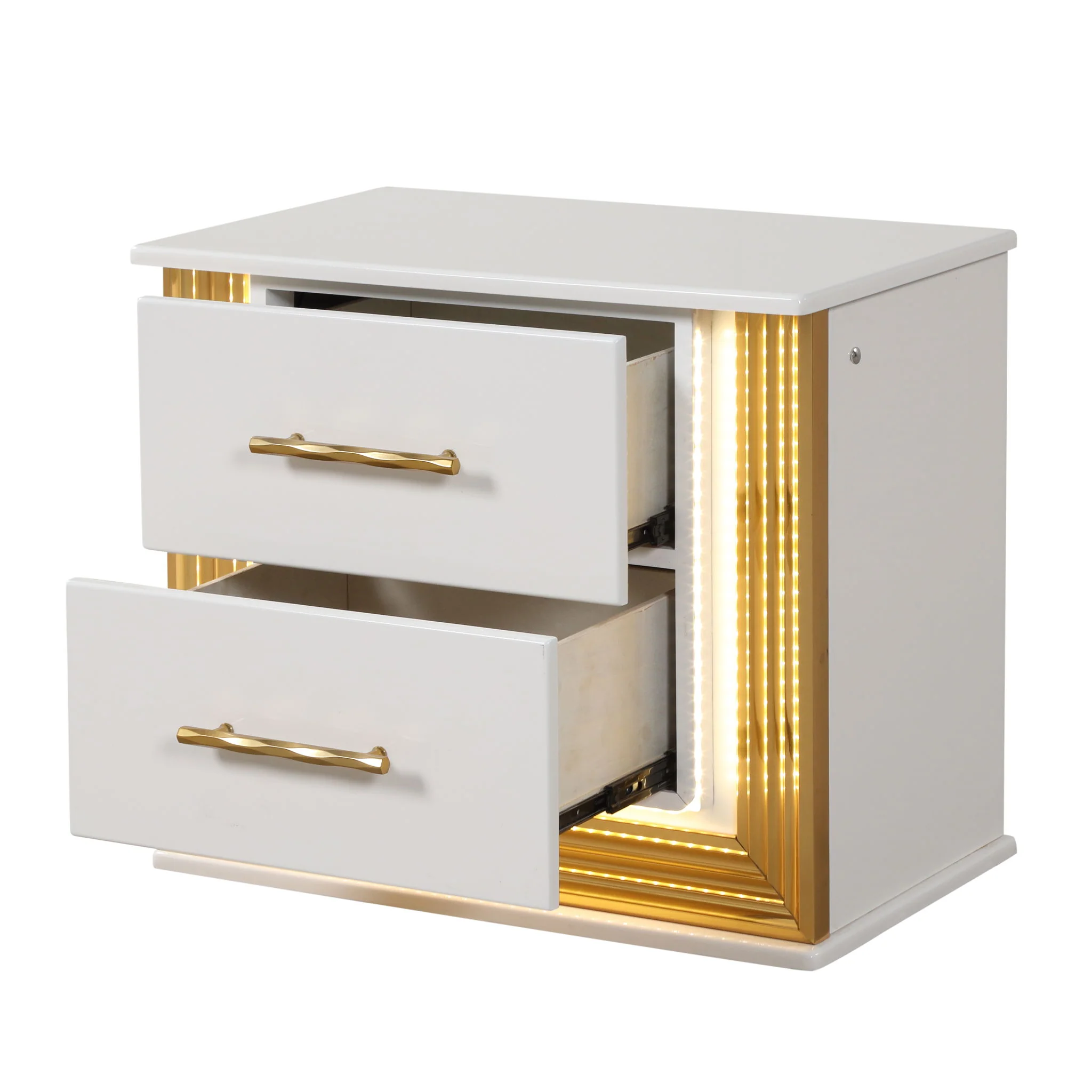 Obsession - 2 Drawer LED Nightstand - White - Image 5