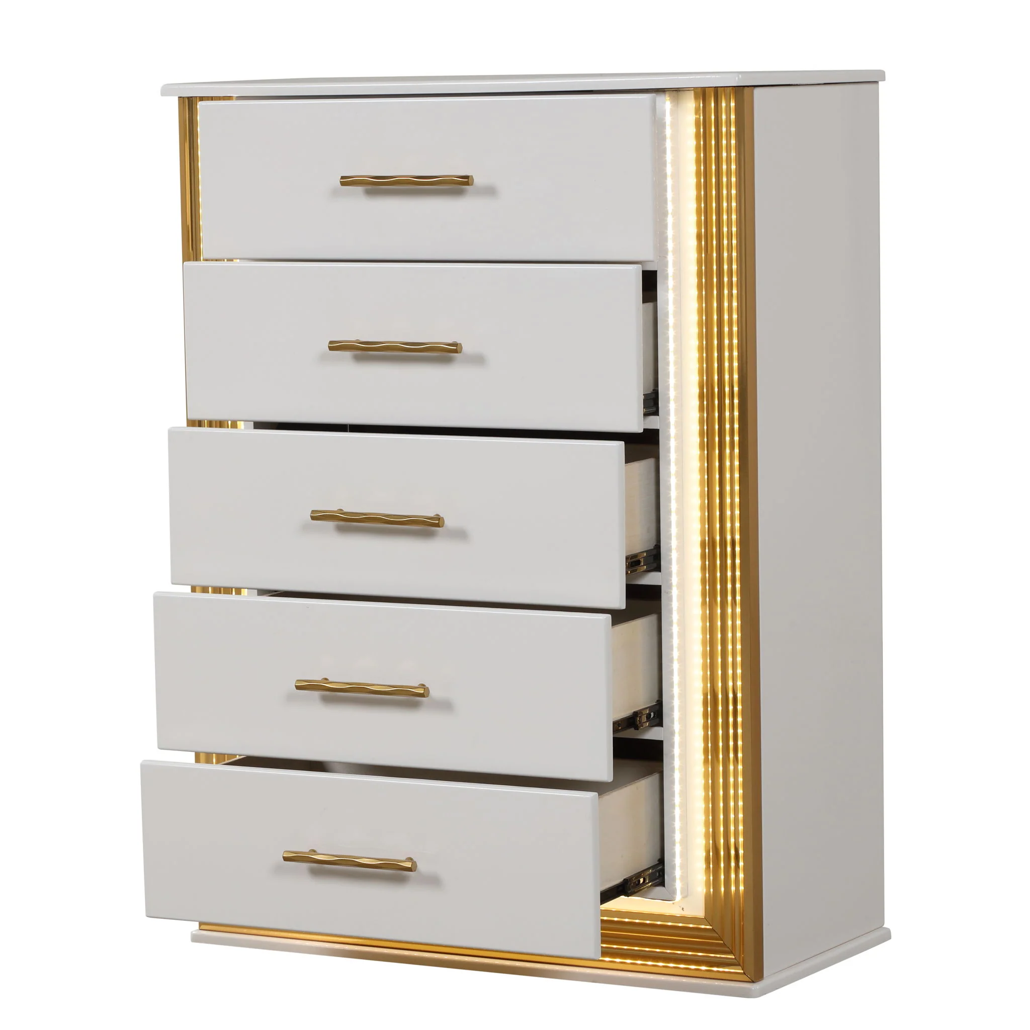 Obsession - 5 Drawer LED Chest - White - Image 3