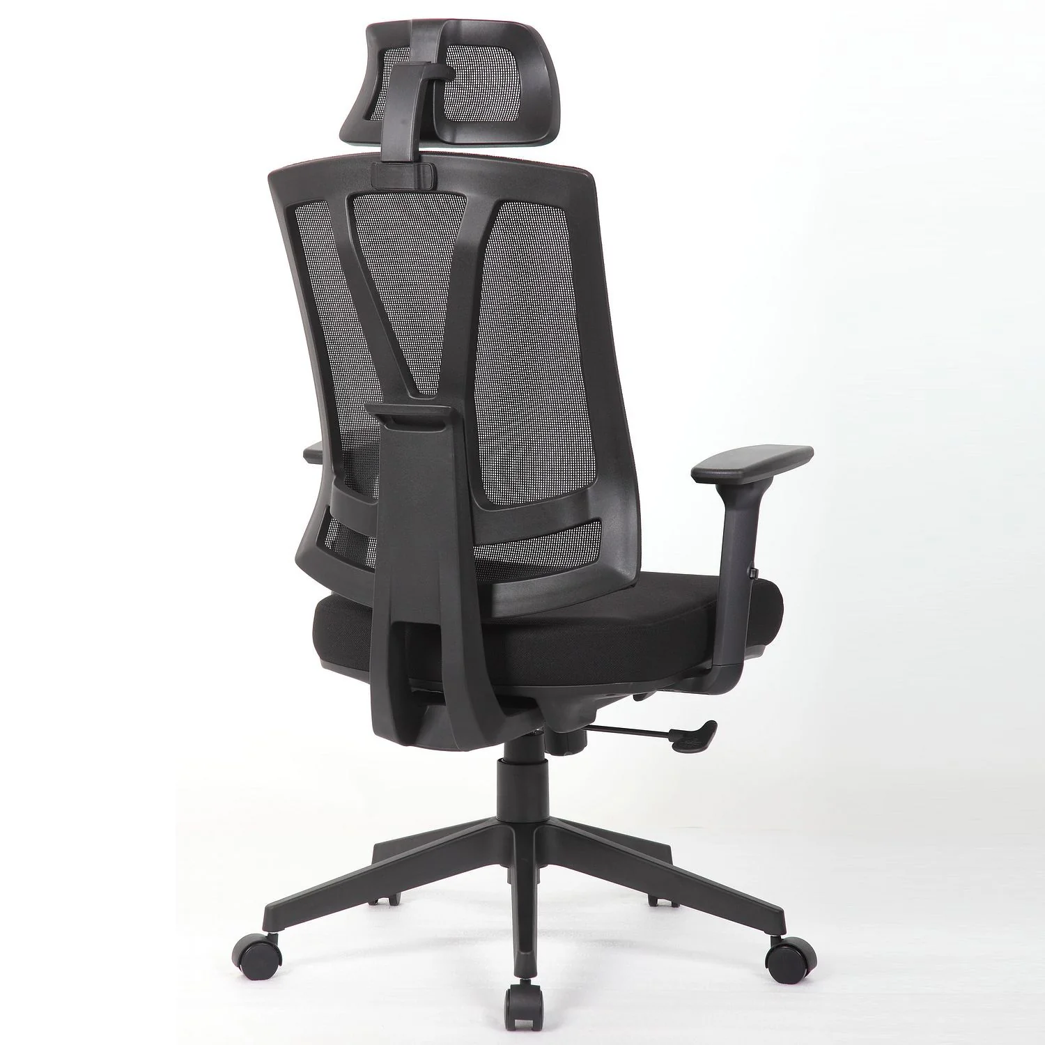 Office Chair With Adjustable Headrest & Back, High Back Swivel Desk Chair - Black - Image 4