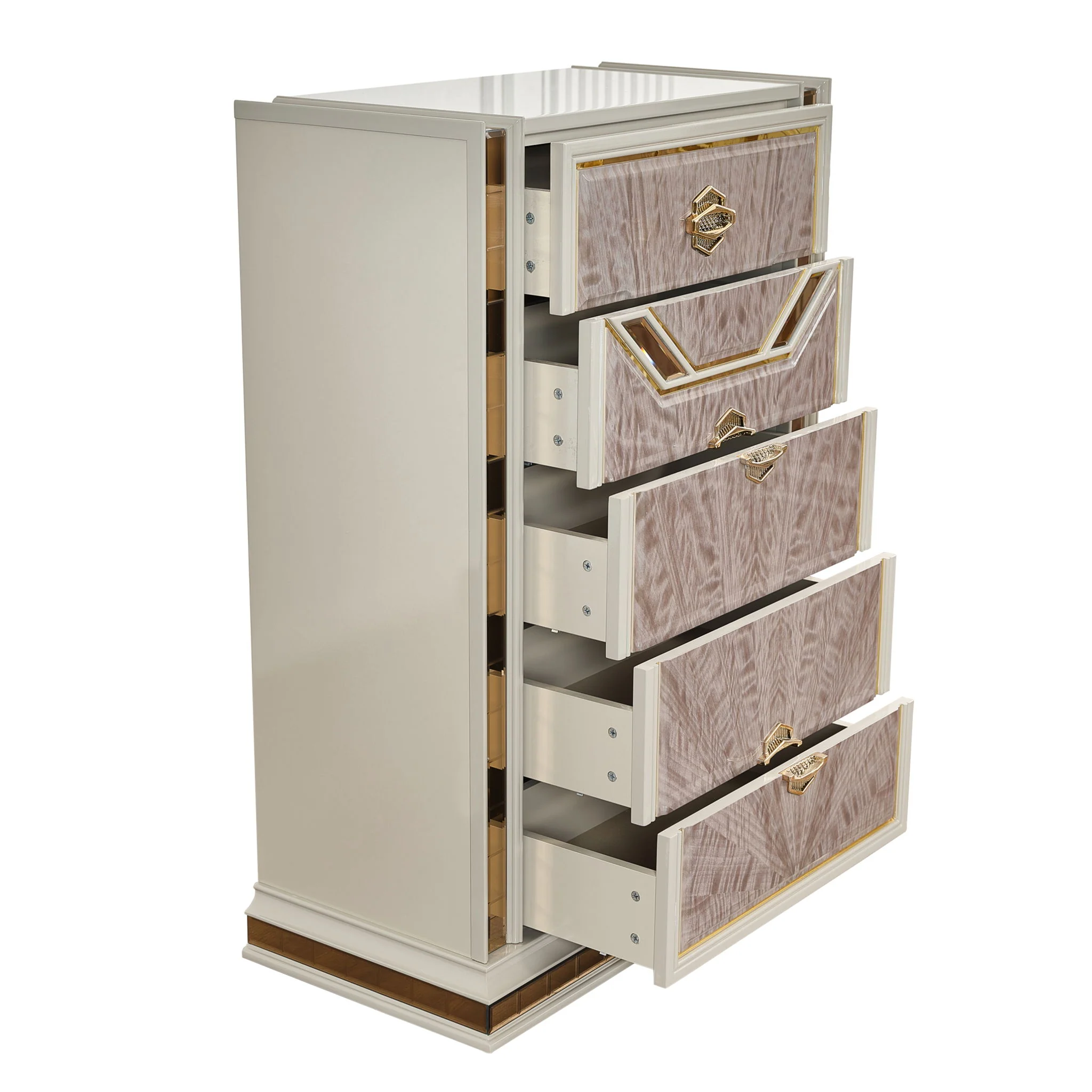 Omari - 5 Drawer Chest - Beige - Image 9