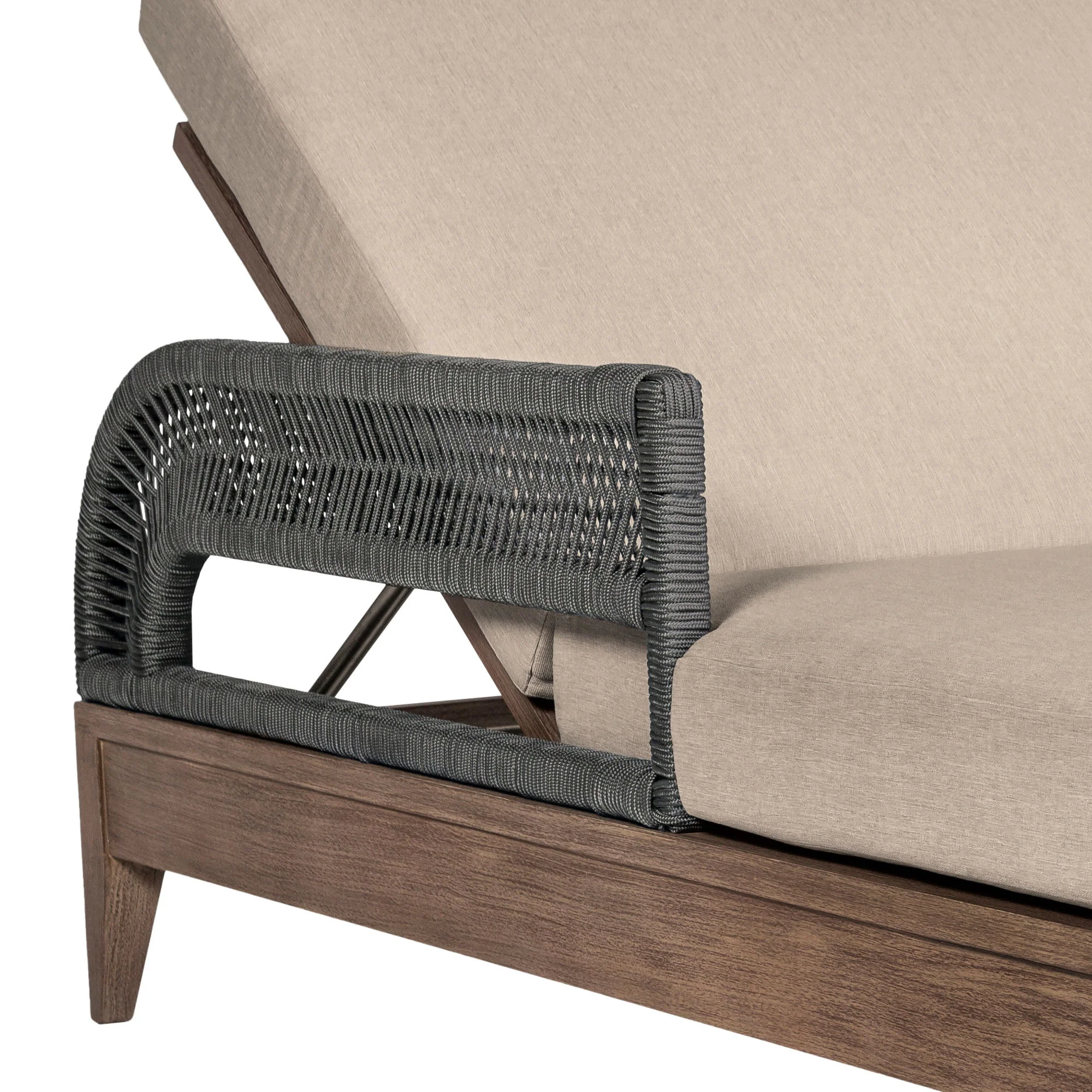 Orbit - Outdoor Patio Chaise Lounge Chair - Weathered Eucalyptus / Taupe - Image 6