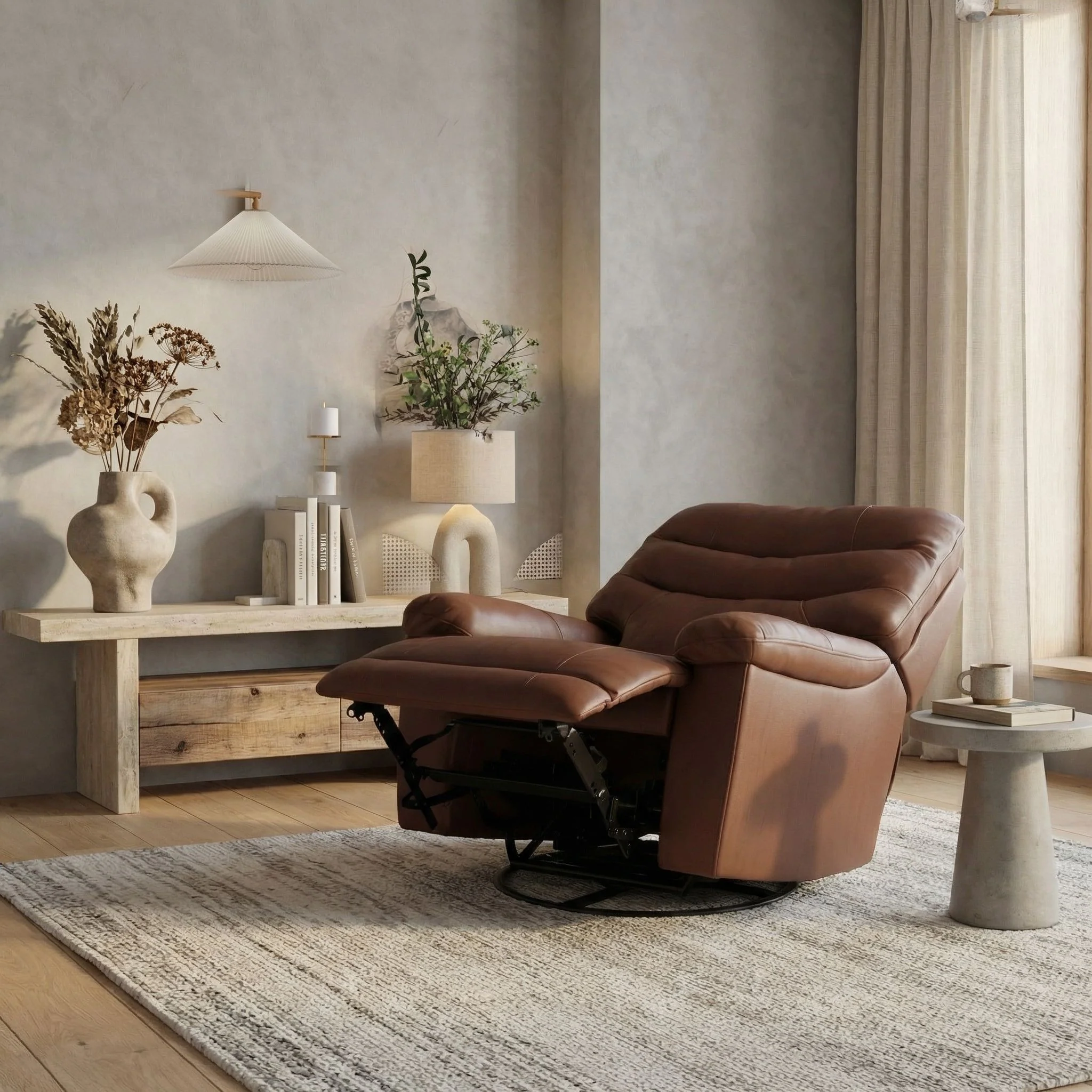 Oslo Antelope - Swivel Glider Recliner With Manual Footrest - Image 6