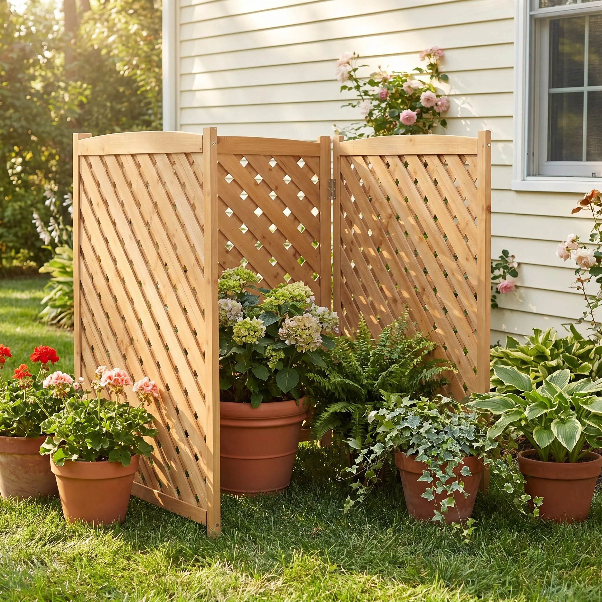Outdoor 3 Panel Air Conditioner Fence Screen - Image 18