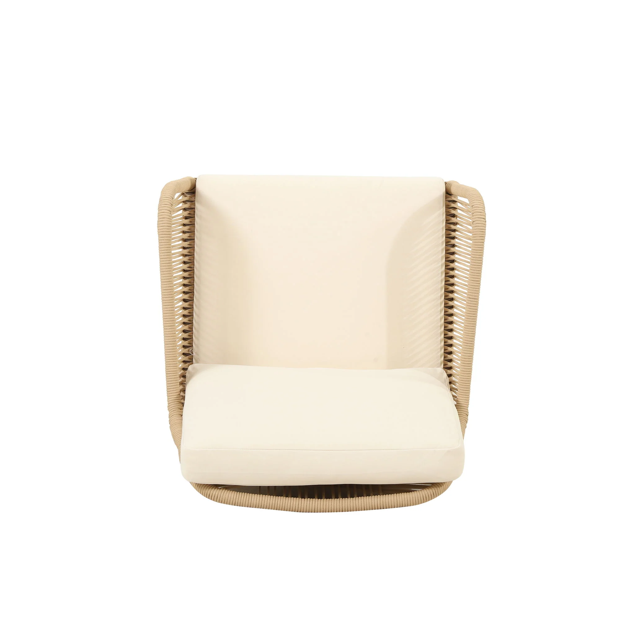Outdoor Club Chair With Rope Weave Design - Teak - Image 7