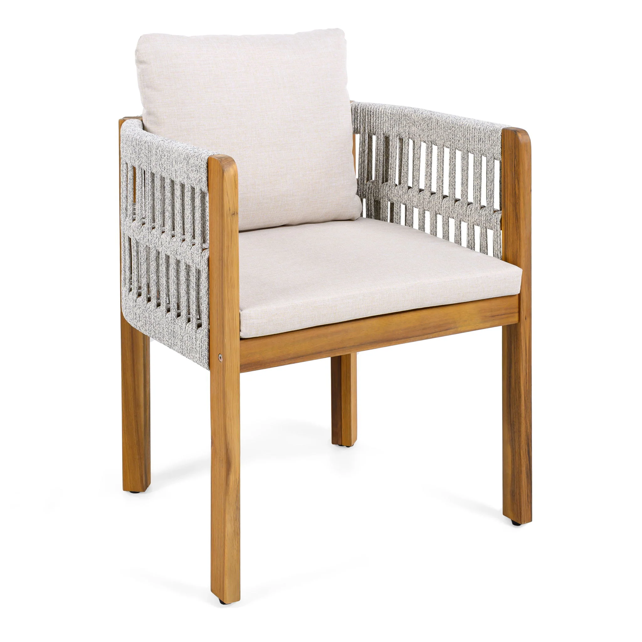Outdoor Dining Chairs With Mix Rope Handles (Set of 2) - Image 6