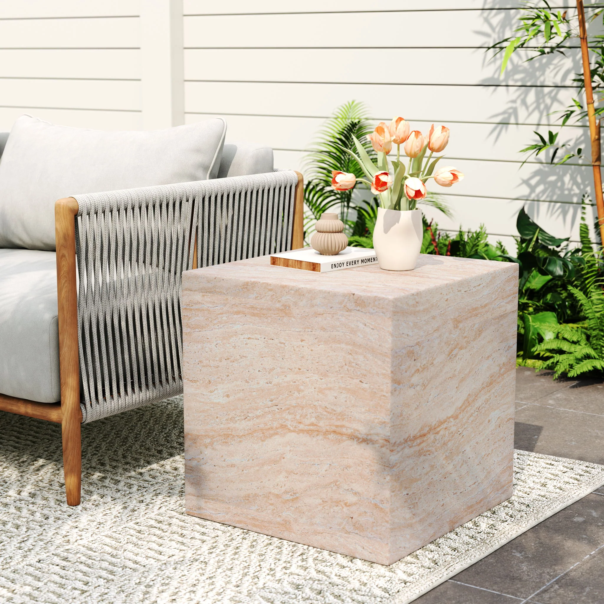Outdoor / Indoor Square Lightweight Side Table - Image 6