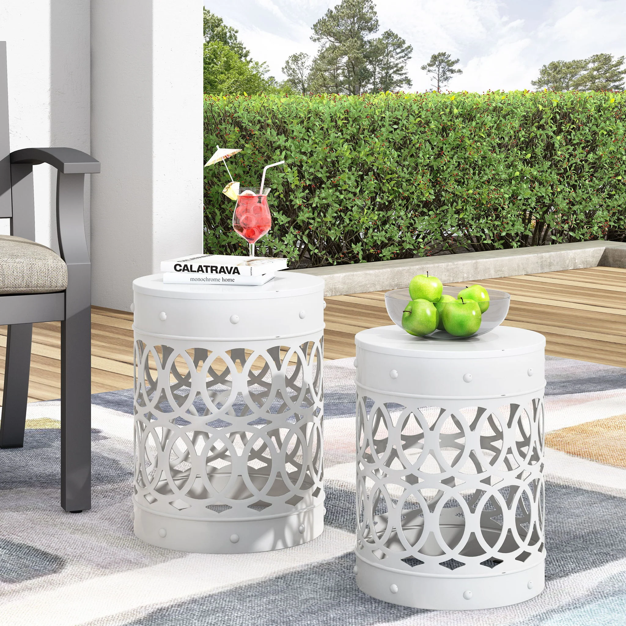 Outdoor Metal S/2 End Table - Image 16