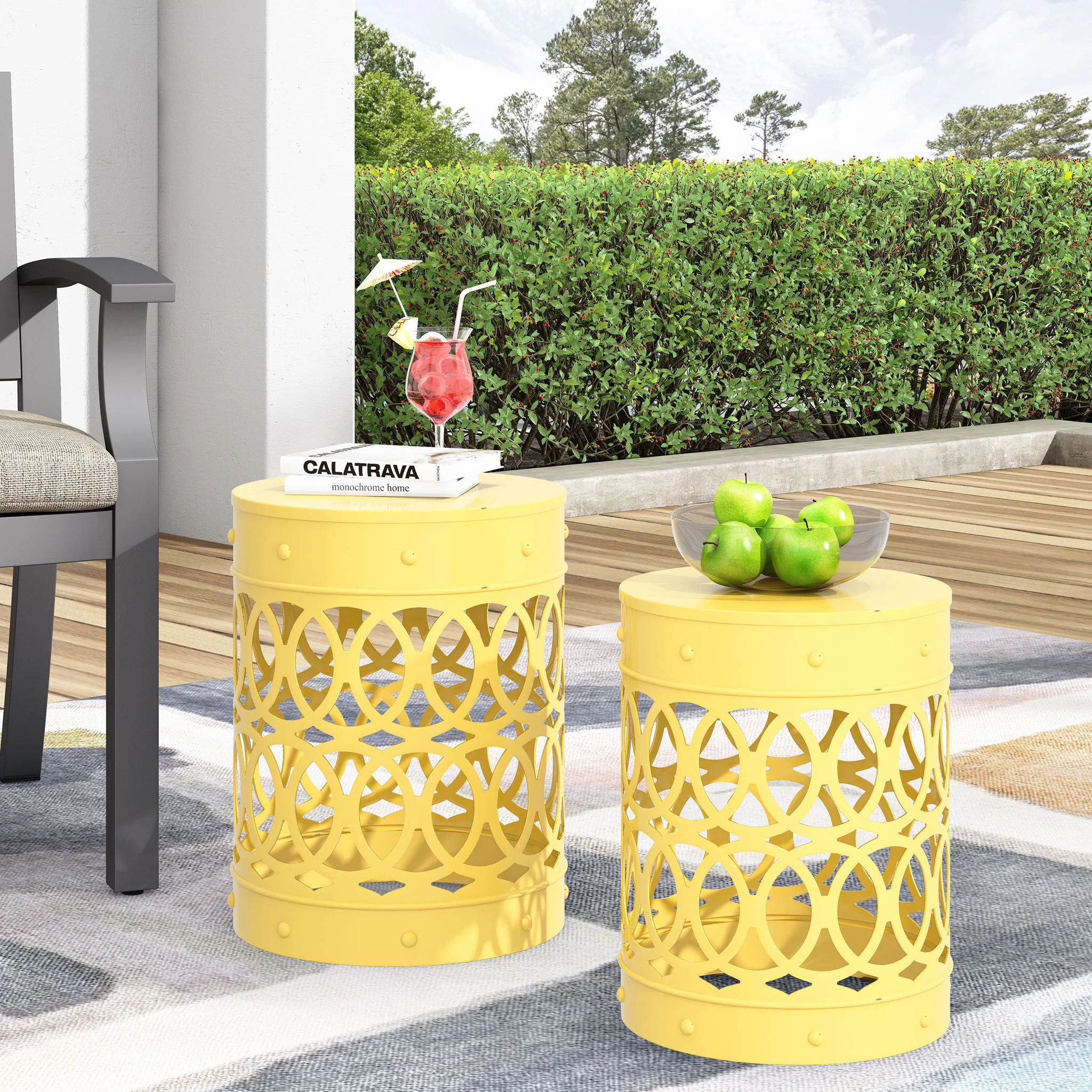 Outdoor Metal S/2 End Table - Image 25