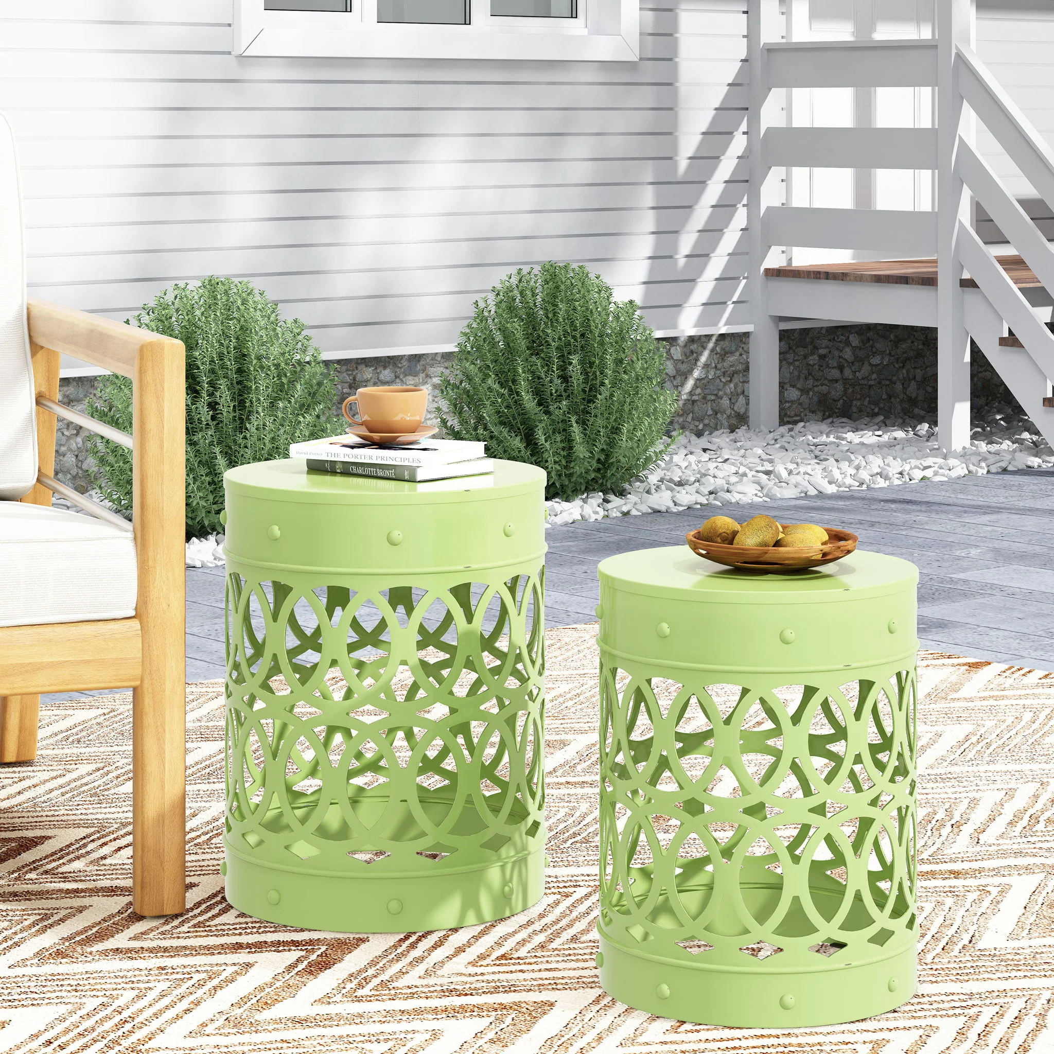 Outdoor Metal S/2 End Table - Image 7