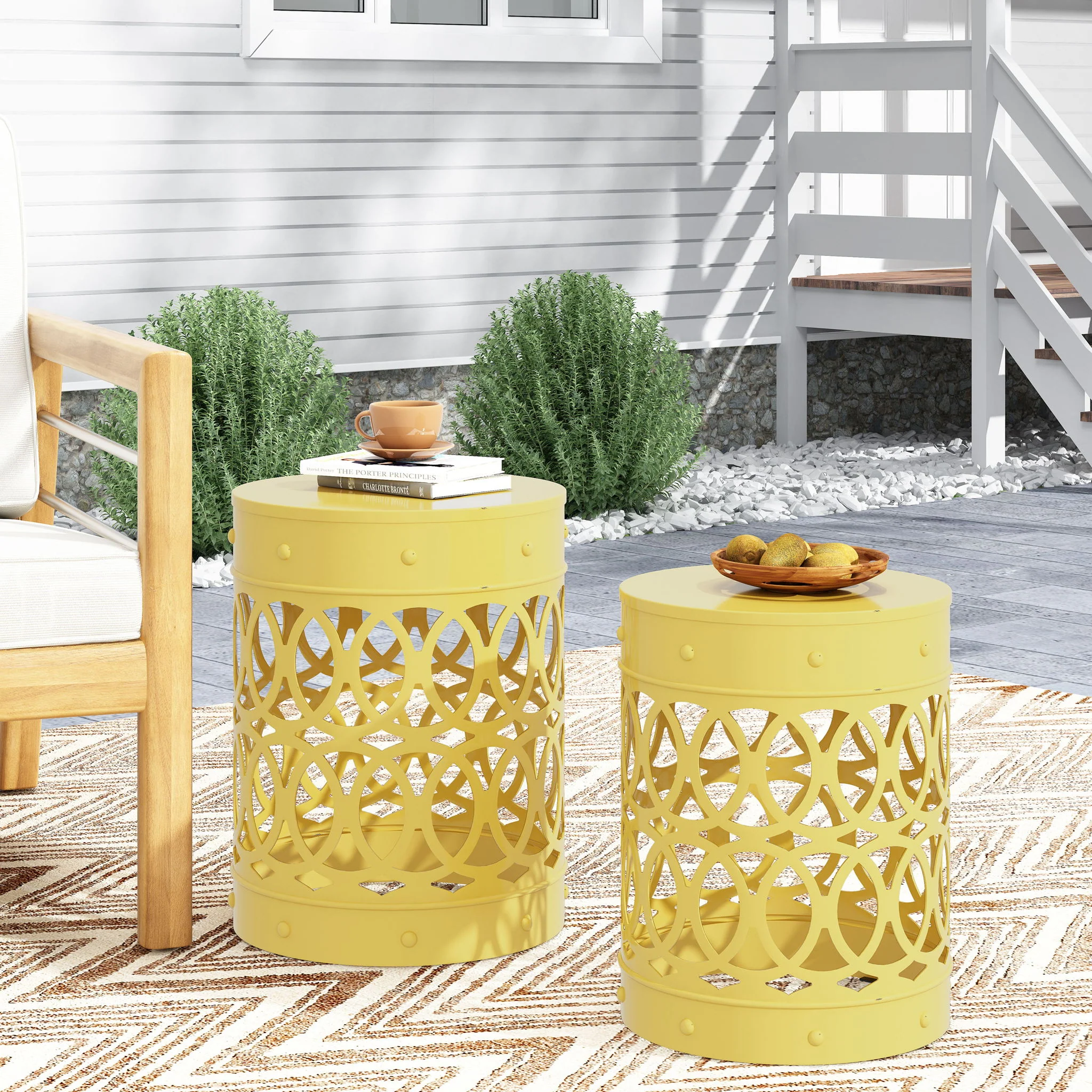 Outdoor Metal S/2 End Table - Image 8
