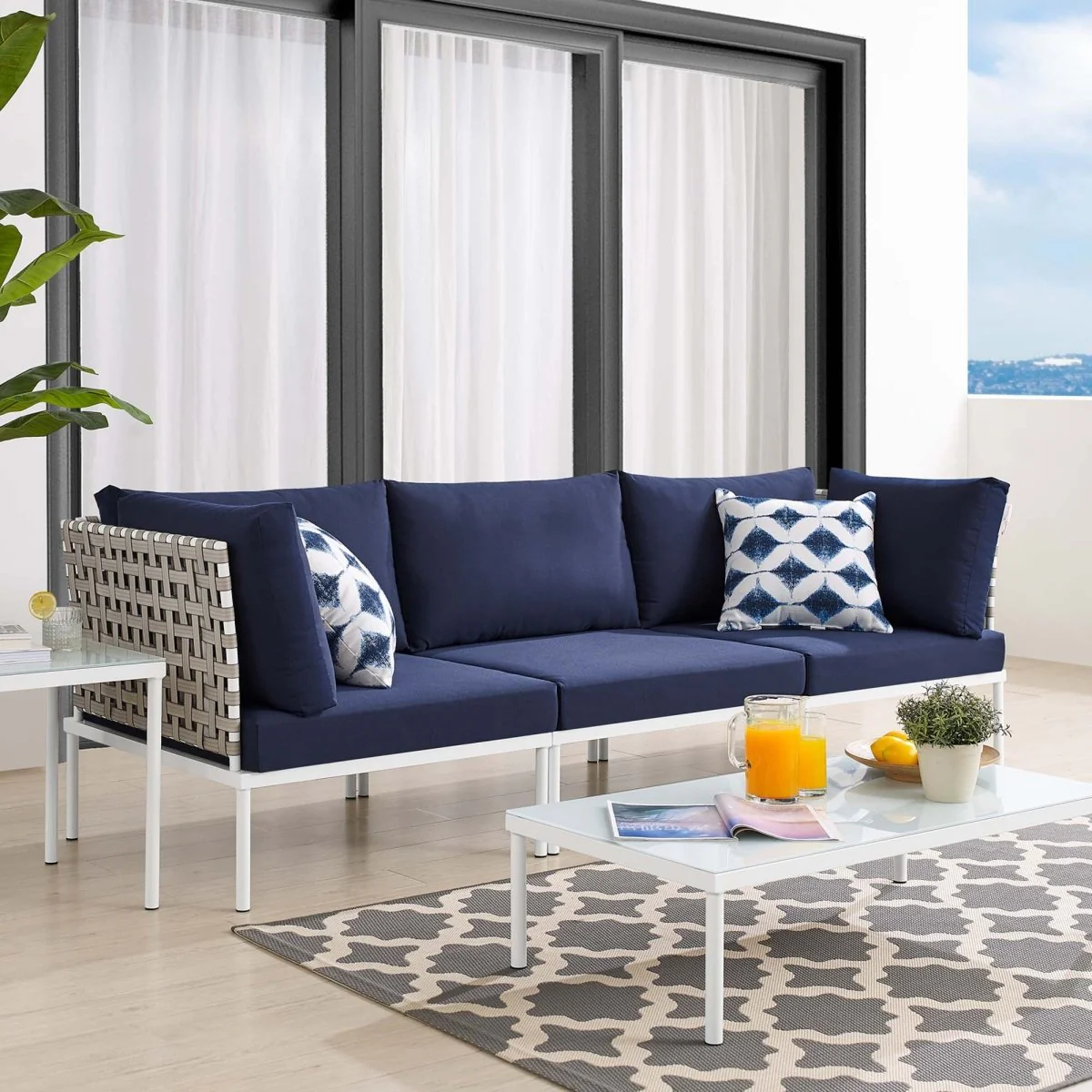 Outdoor Patio Sofa – Aluminum Frame with Sunbrella Fabric, Weather-Resistant Seating - Image 8